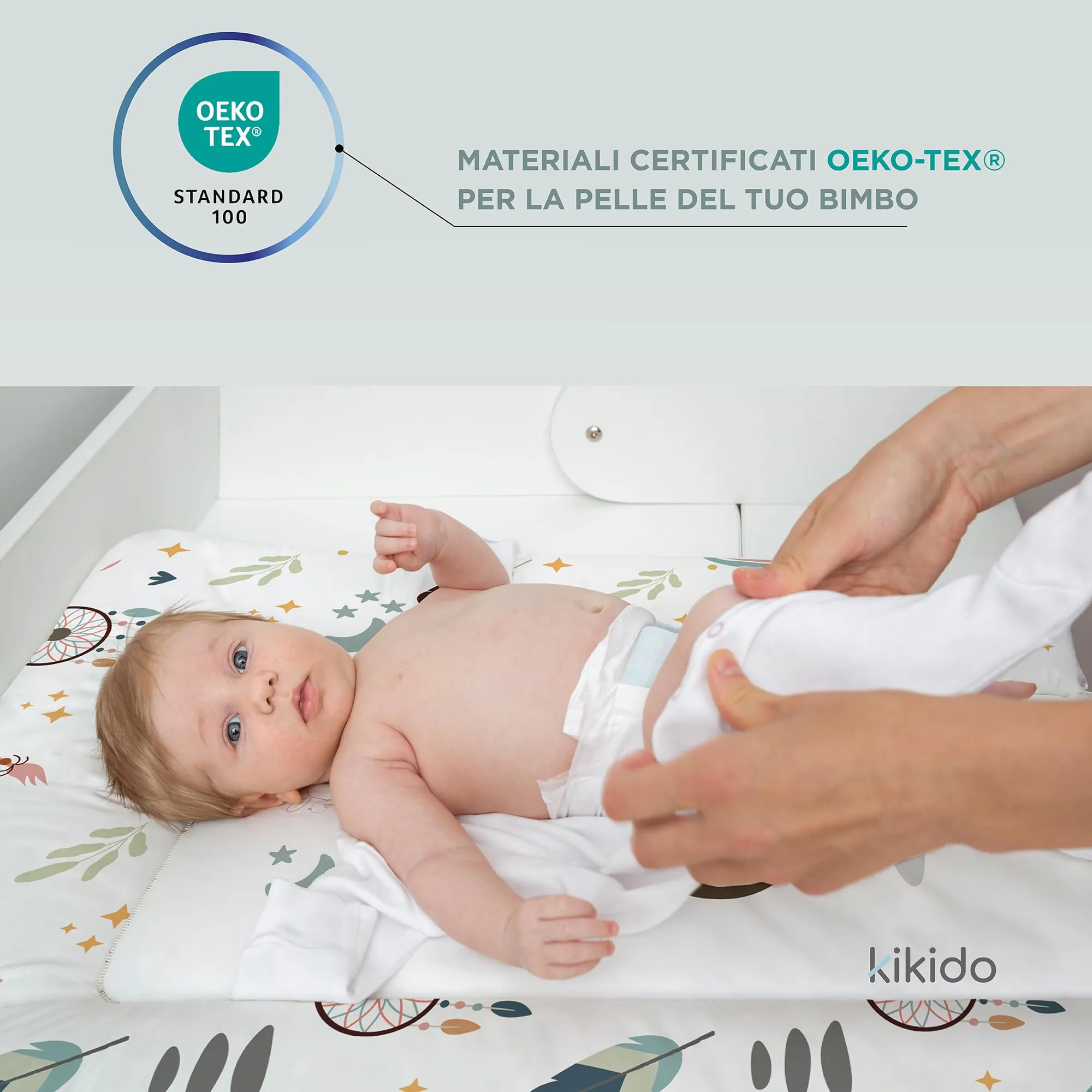 Kikido Materassino Fasciatoio Teddy 70x75 cm, Impermeabile e Lavabile - immagine 4