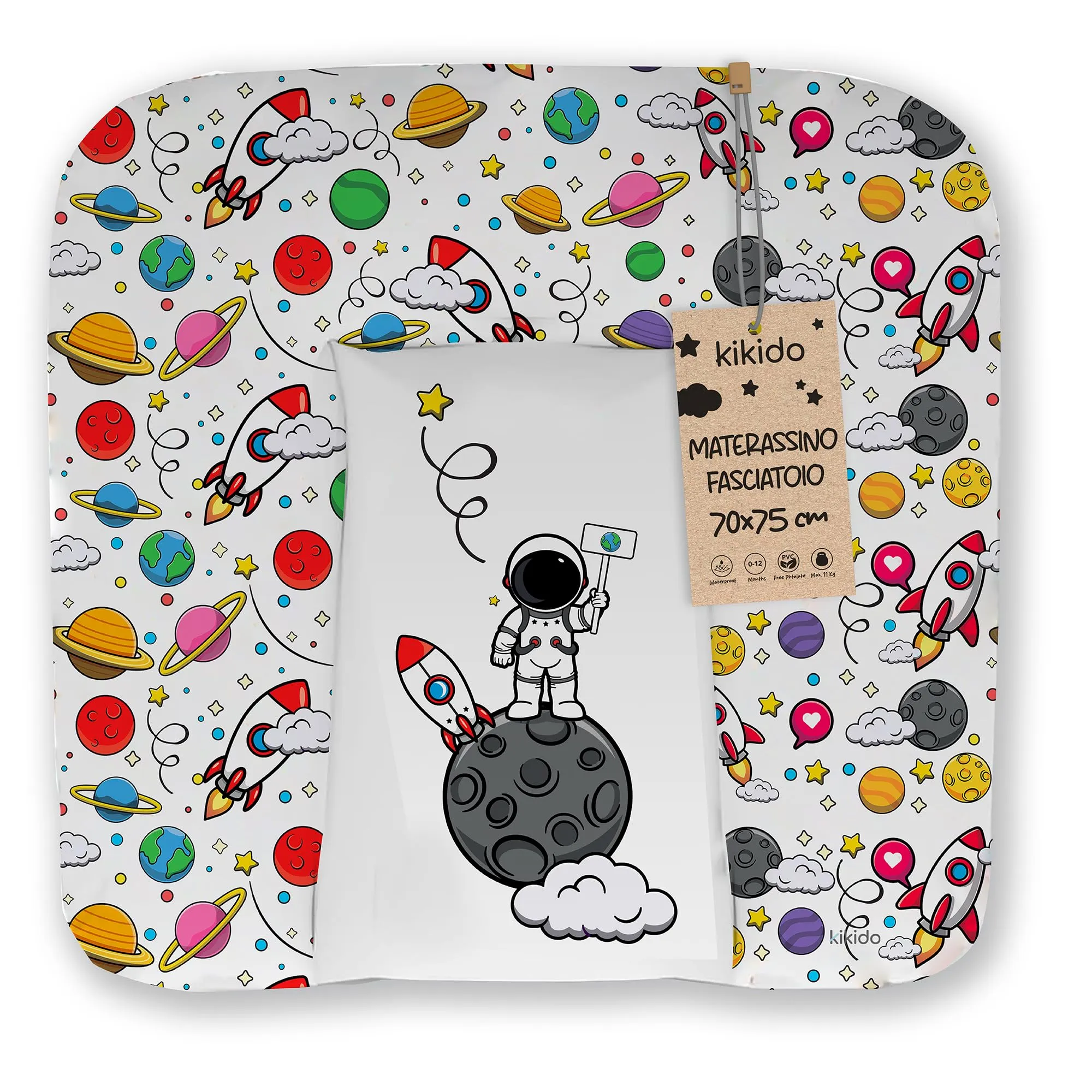 Kikido Materassino Fasciatoio Astronauta Edizione Limitata, 70x75 cm, Impermeabile e Lavabile - immagine 1