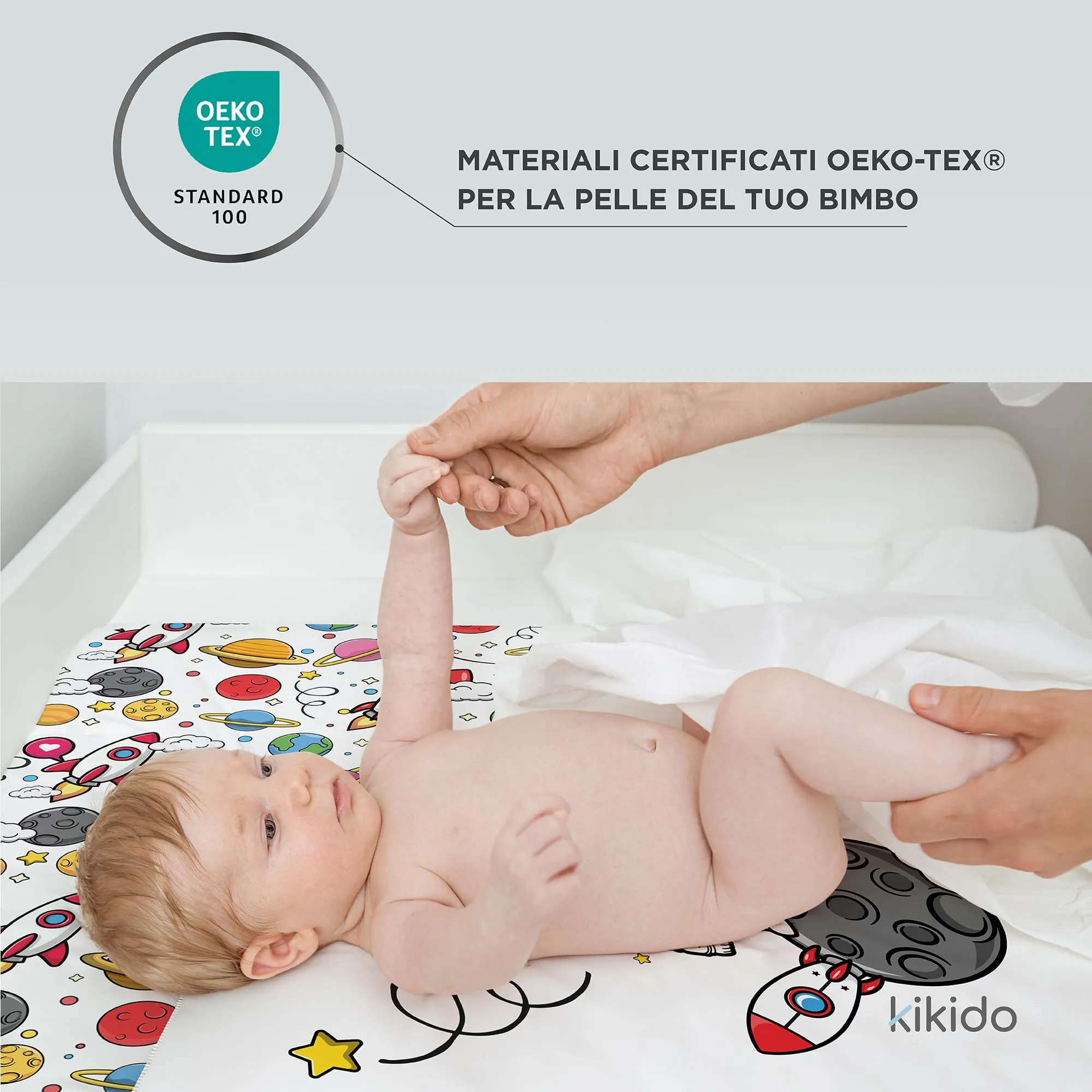 Kikido Materassino Fasciatoio Astronauta Edizione Limitata, 70x75 cm, Impermeabile e Lavabile - immagine 4
