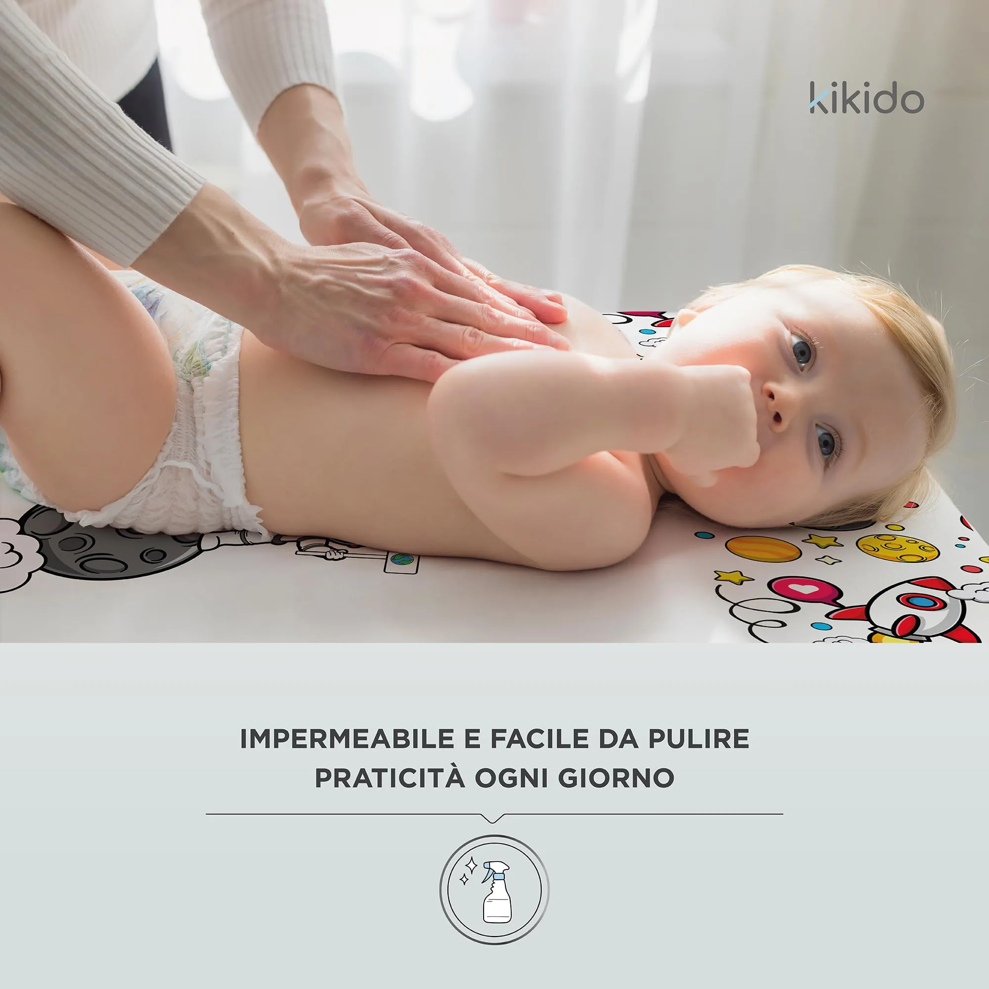 Kikido Materassino Fasciatoio Astronauta 70x50 cm Impermeabile e Lavabile - immagine 5
