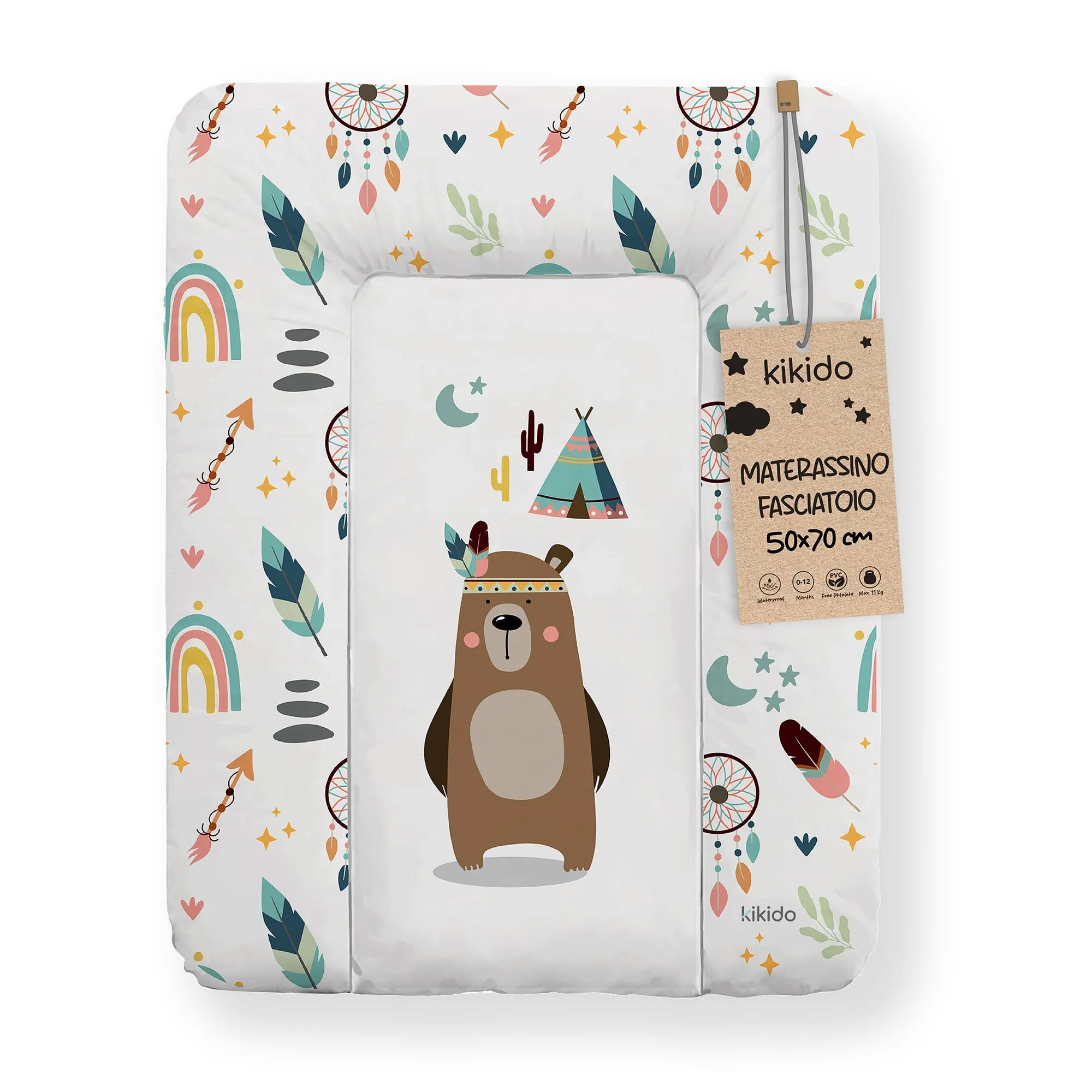 Kikido Materassino Fasciatoio 70x50 - Teddy - Impermeabile e Lavabile - immagine 1