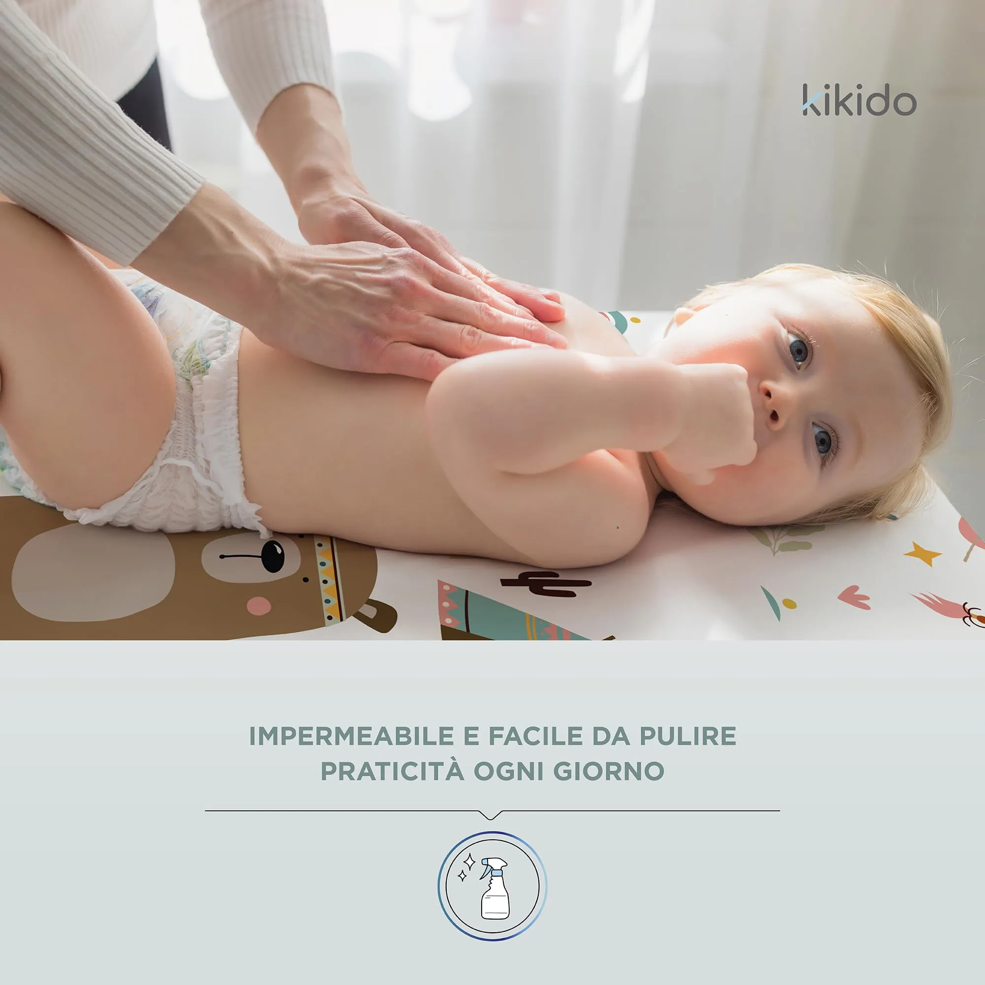 Kikido Materassino Fasciatoio 70x50 - Teddy - Impermeabile e Lavabile - immagine 5