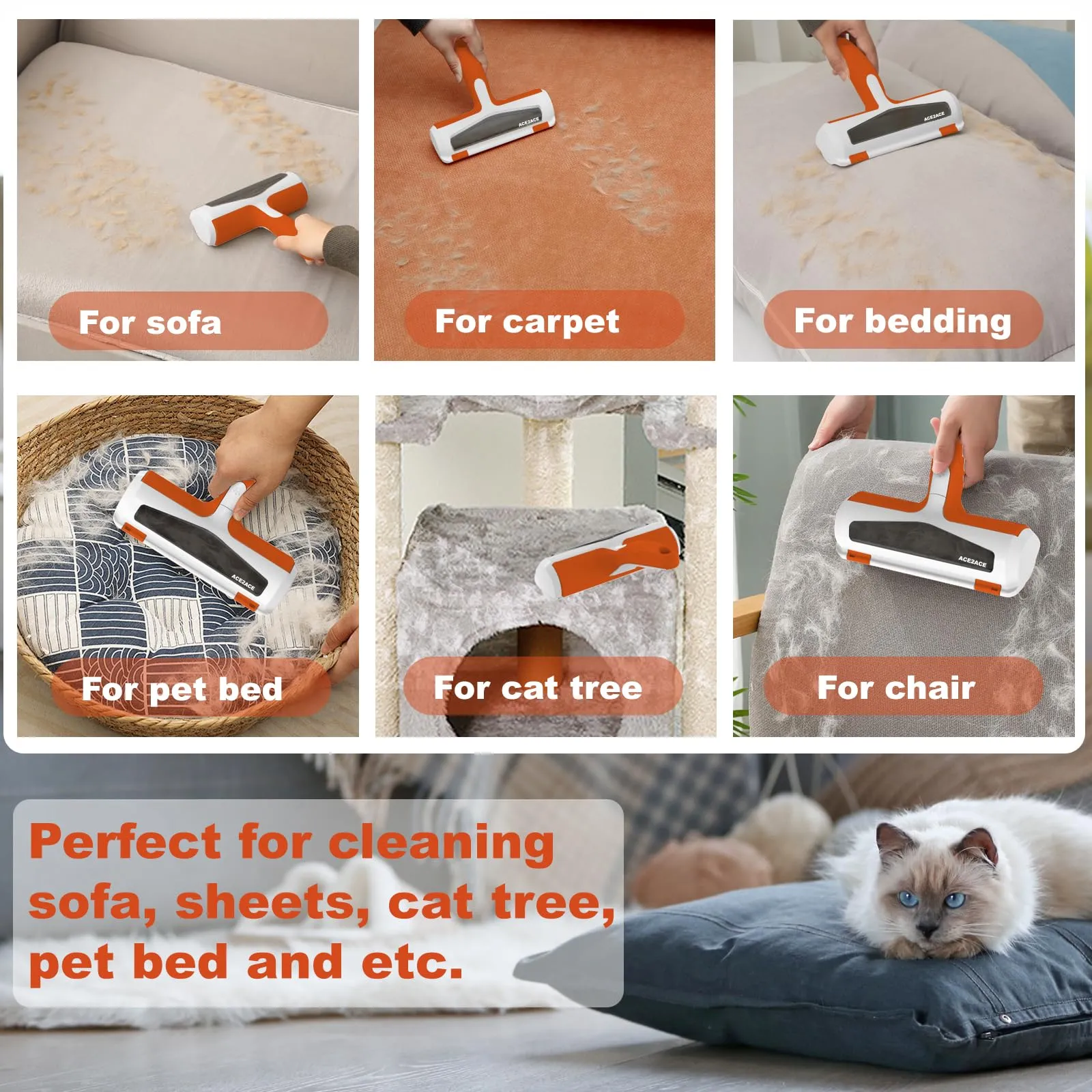 ACE2ACE Spazzola Togli Peli per Cane e Gatto - immagine 3