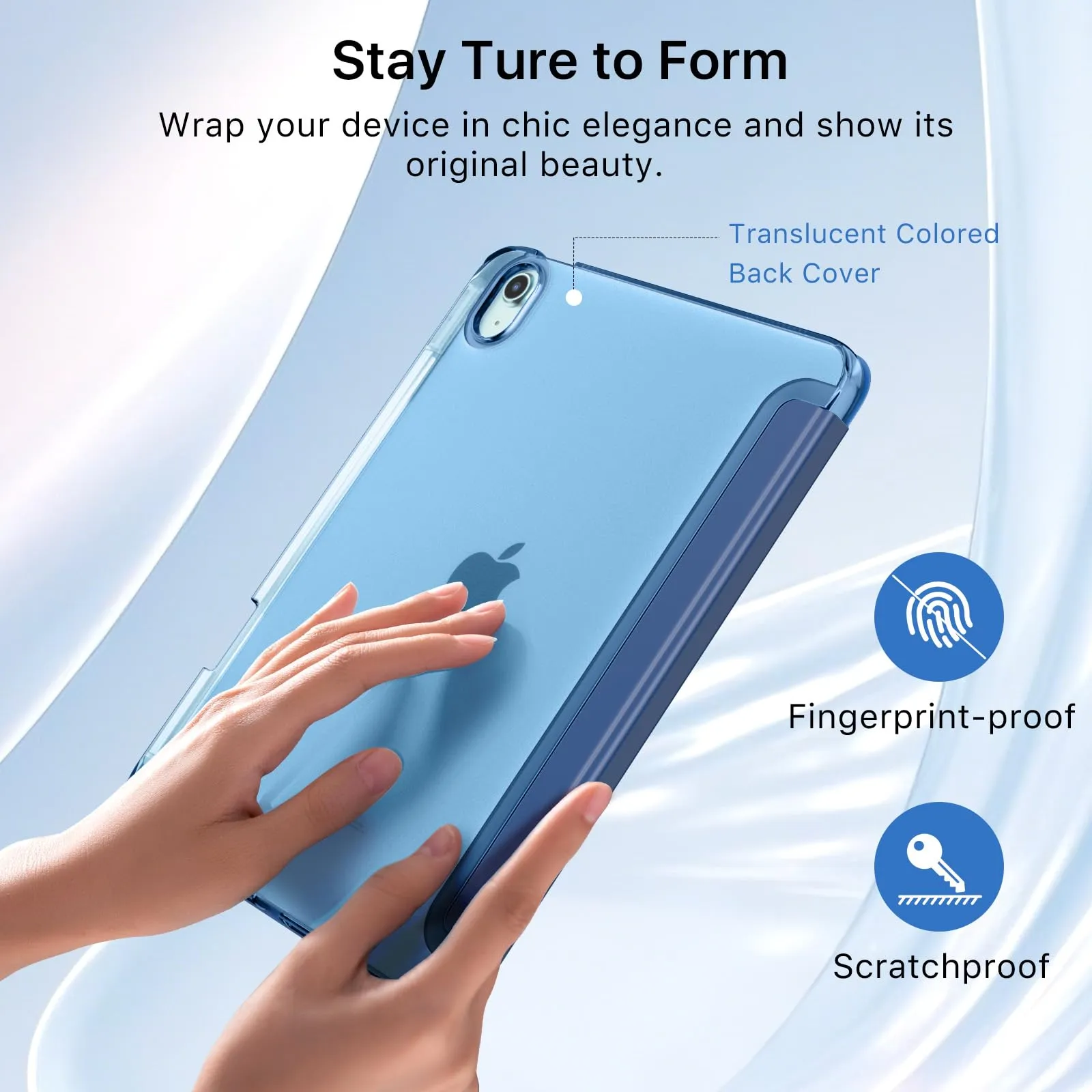 MoKo Cover per iPad Air 11 Pollici (M4/M3/M2) con Portapenna, Blu Marino - immagine 5
