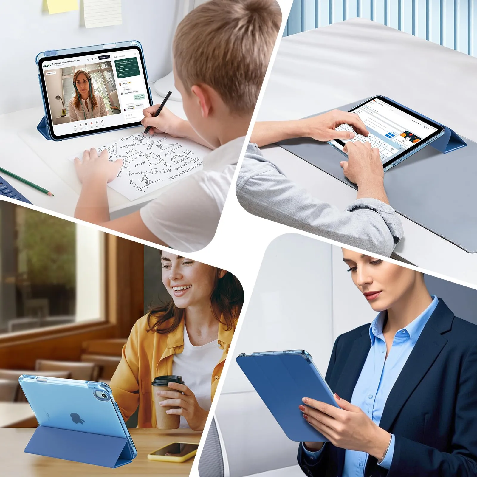 MoKo Cover per iPad Air 11 Pollici (M4/M3/M2) con Portapenna, Blu Marino - immagine 9