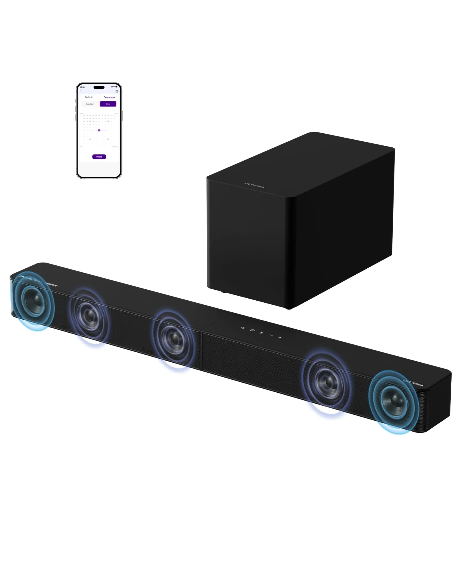 Ultimea Poseidon M60 Boom 5.1ch Soundbar con Dolby Atmos, 340W, Subwoofer, Bluetooth 5.4 e HDMI eARC - immagine 1