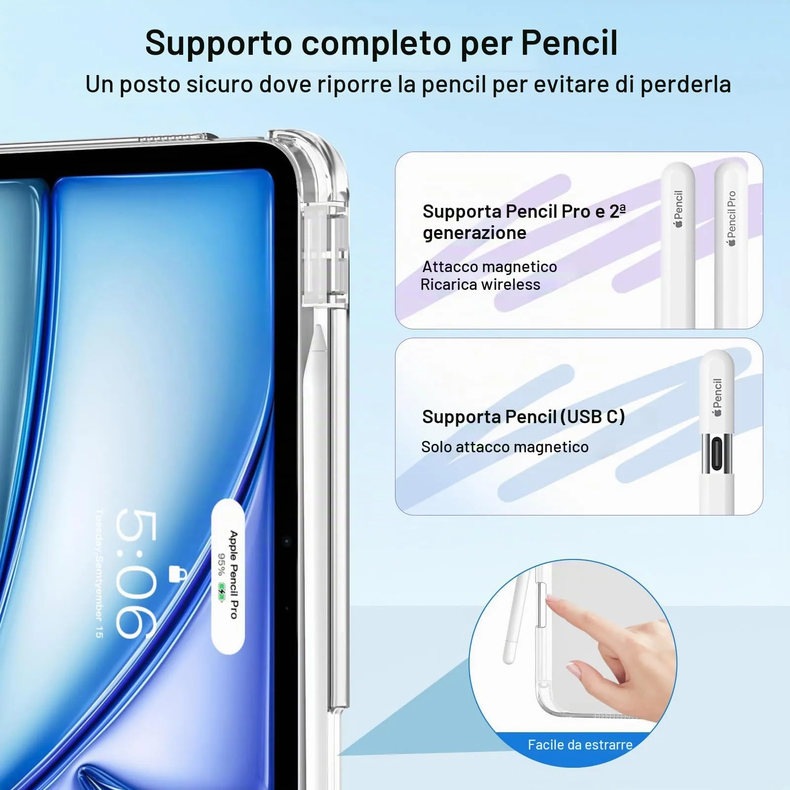 MoKo Cover per iPad Air 11 Pollici (M4/M3/M2) 2026/2025/2024 con Portapenna - immagine 6