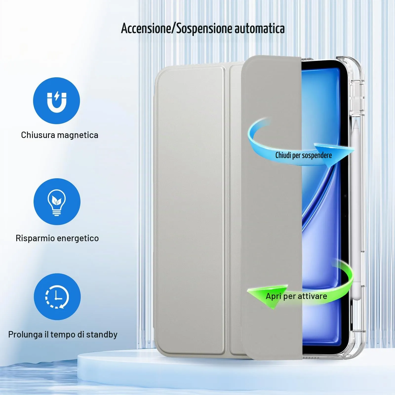 MoKo Cover per iPad Air 11 Pollici (M4/M3/M2) 2026/2025/2024 con Portapenna - immagine 7