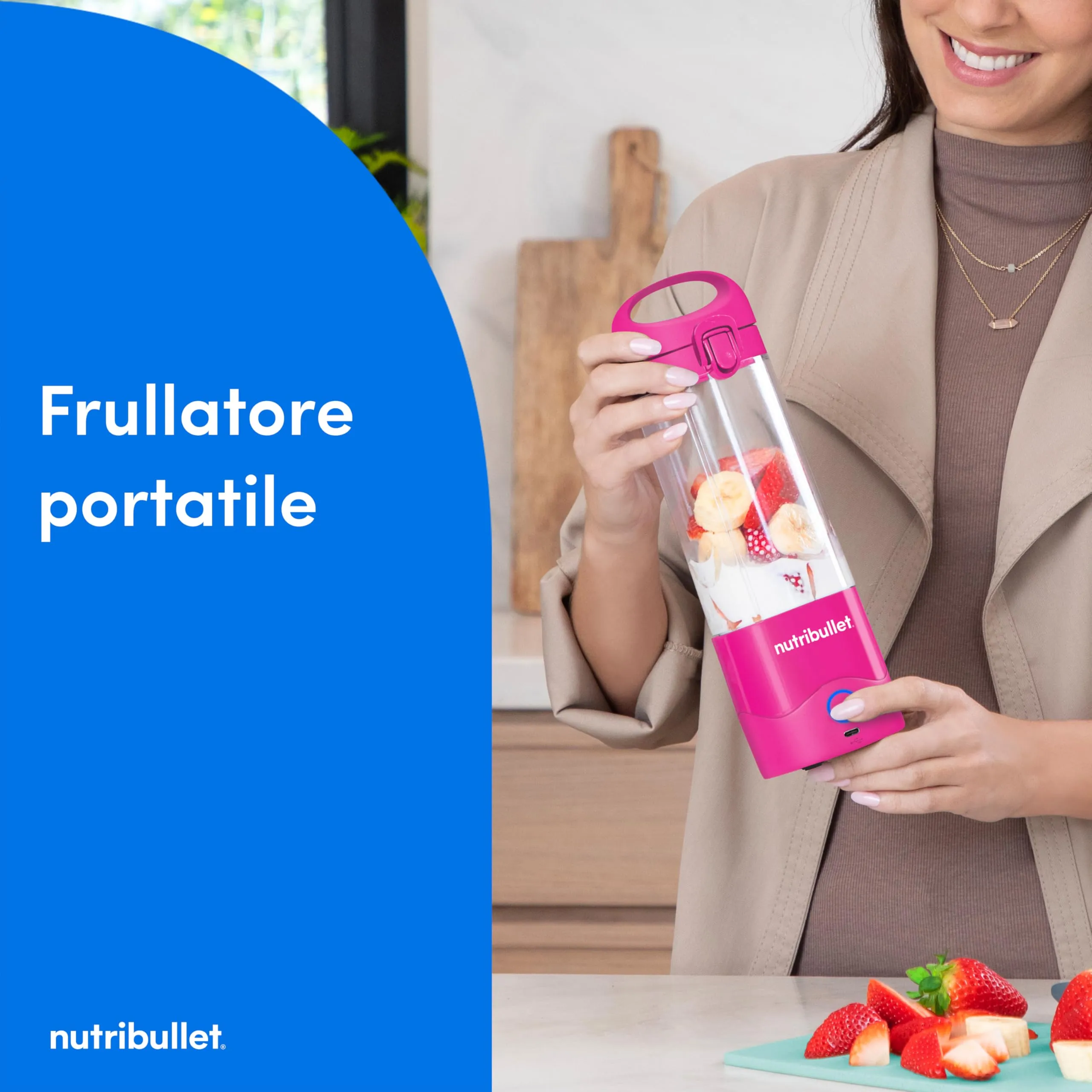 NutriBullet Portable Frullatore Portatile 475 ml Rosa - immagine 3