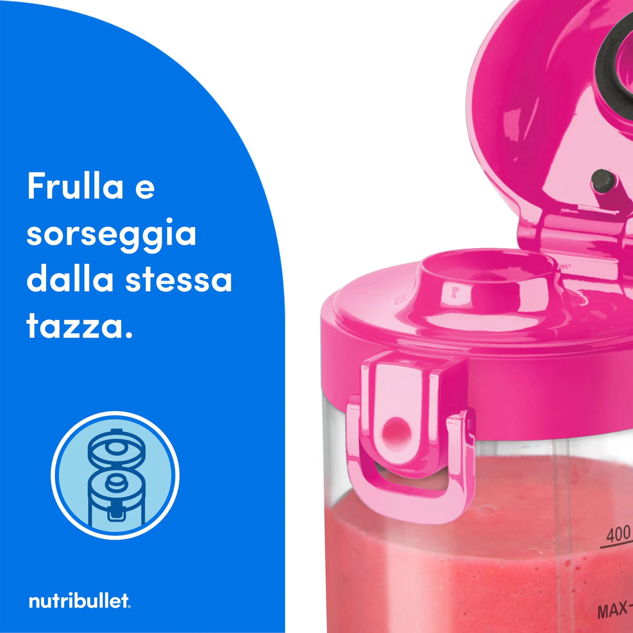 NutriBullet Portable Frullatore Portatile 475 ml Rosa - immagine 6