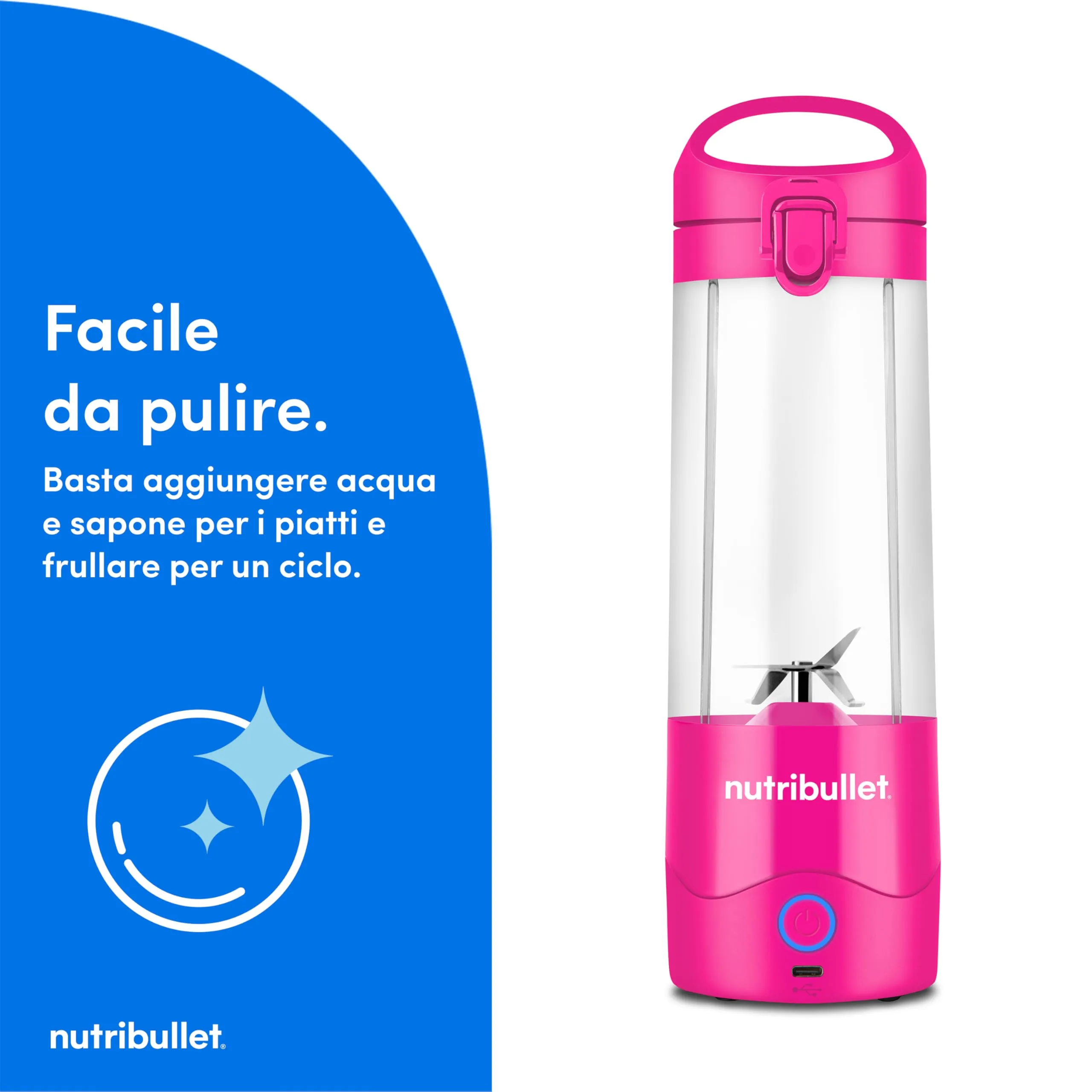 NutriBullet Portable Frullatore Portatile 475 ml Rosa - immagine 7