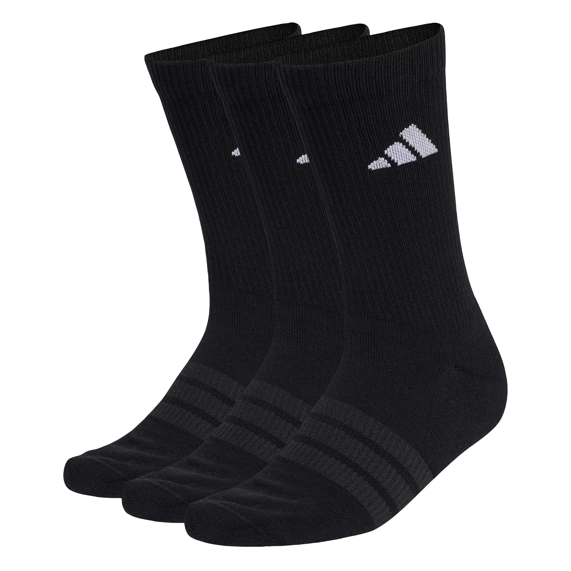 adidas Cushioned Sportswear Crew Socks 3 Pair Pack, Black/Black/White, 48-51 - immagine 5
