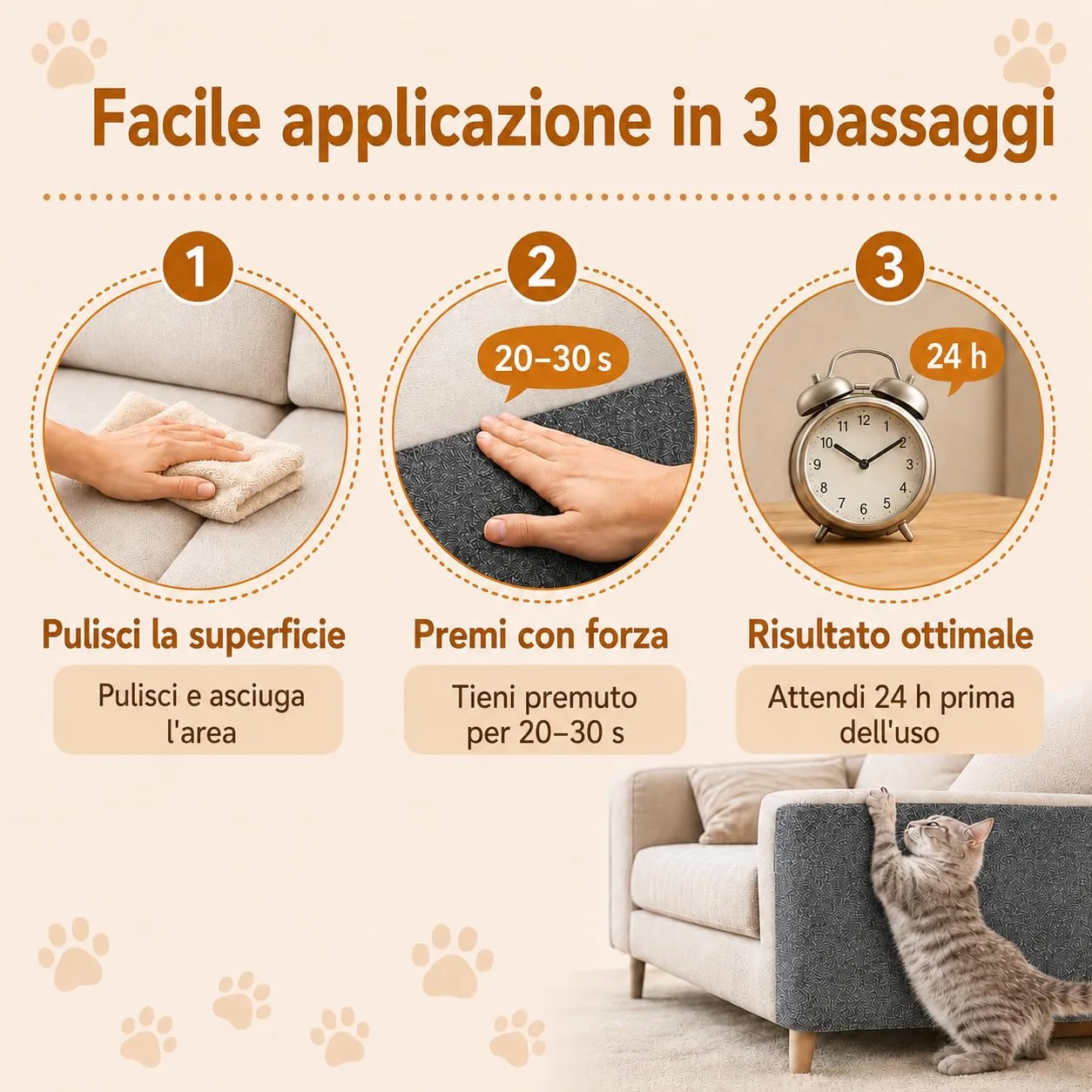 ZenithyrEn Tappeto Tiragraffi Autoadesivo Tagliabile per Mobili, 40x200cm, Grigio Scuro - immagine 5