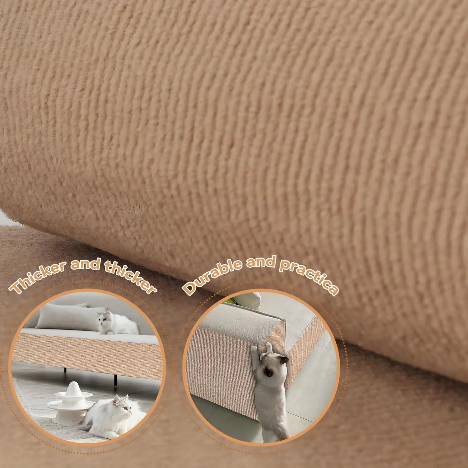 ZenithyrEn Tappeto Tiragraffi Autoadesivo Tagliabile per Mobili, 40x200cm, Khaki - immagine 5