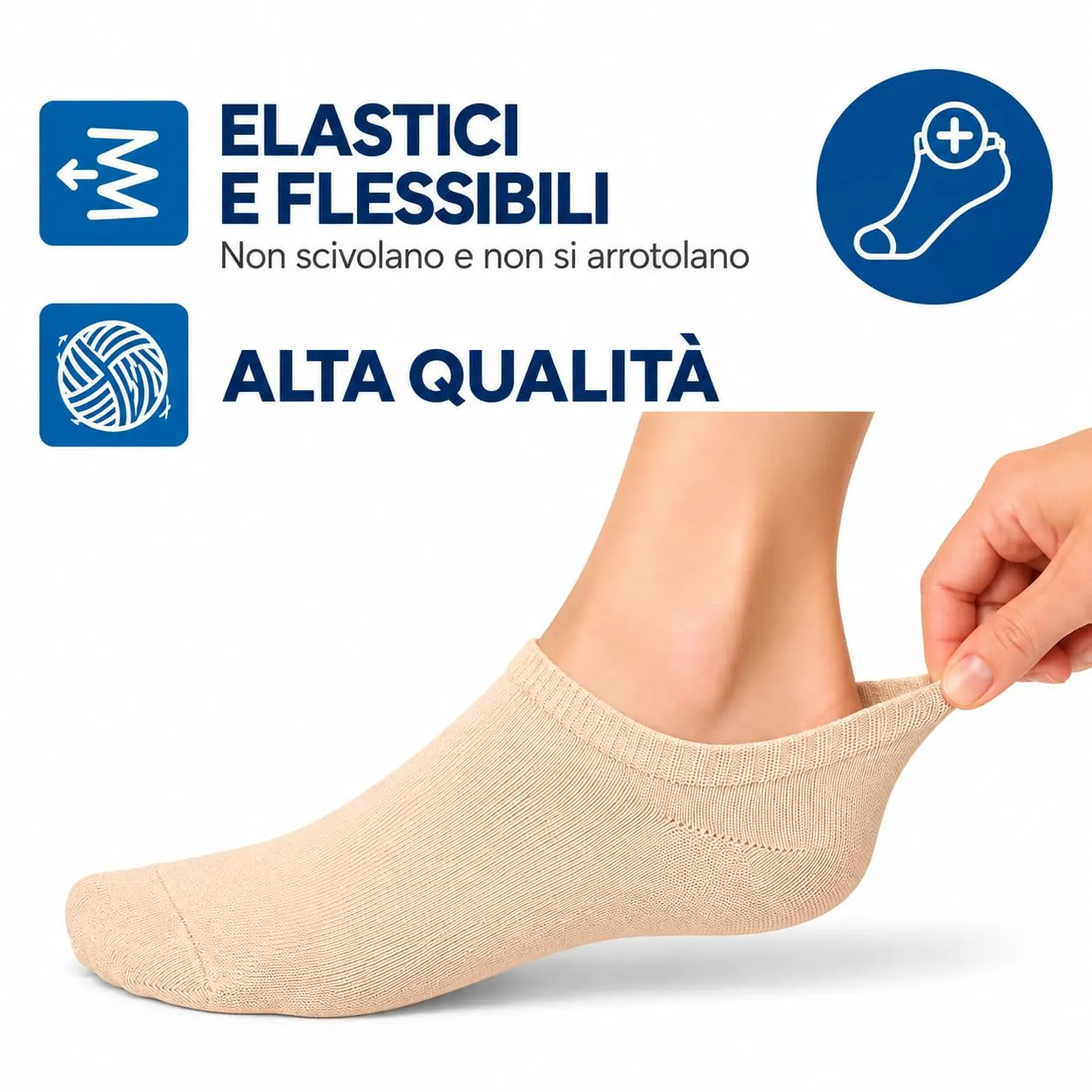 PS PROUTHS Calzini Corti Bassi Fantasmini in Cotone Unisex 12 Paia, 35-40, Beige - immagine 4