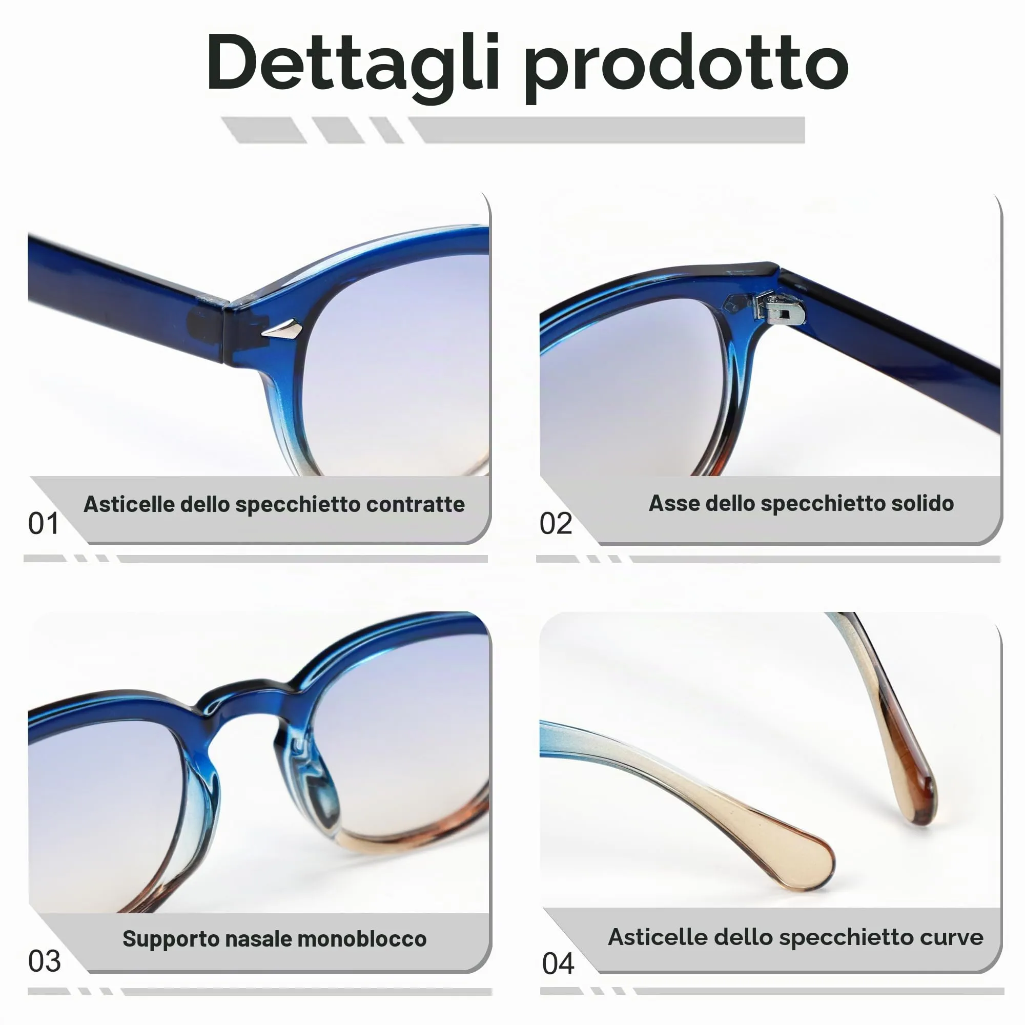 LHSDMOAT Occhiali da sole sportivi ovali vintage stile anni '70 UV400 da uomo e donna - immagine 5