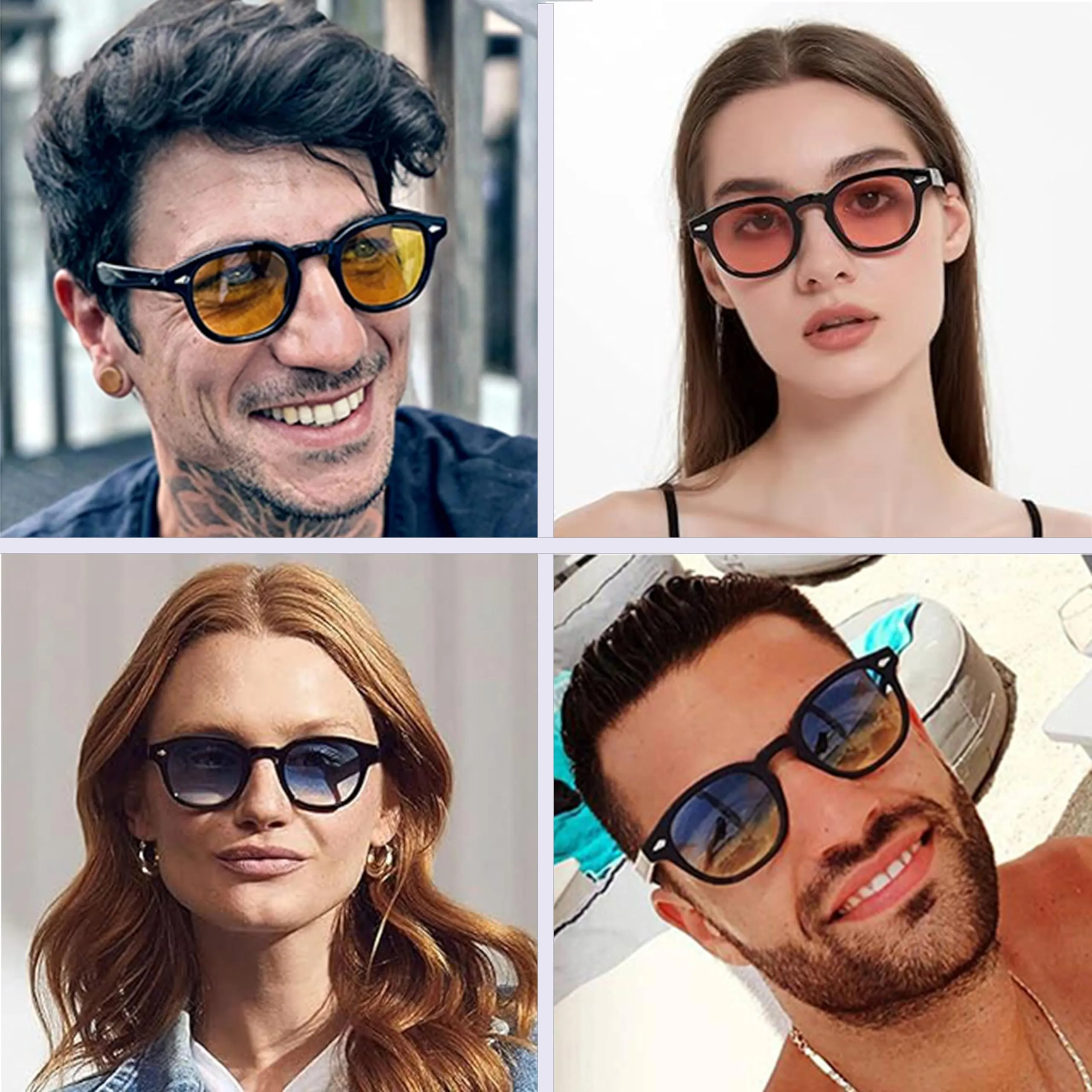 LHSDMOAT Occhiali da sole sportivi ovali vintage stile anni '70 UV400 unisex - immagine 3