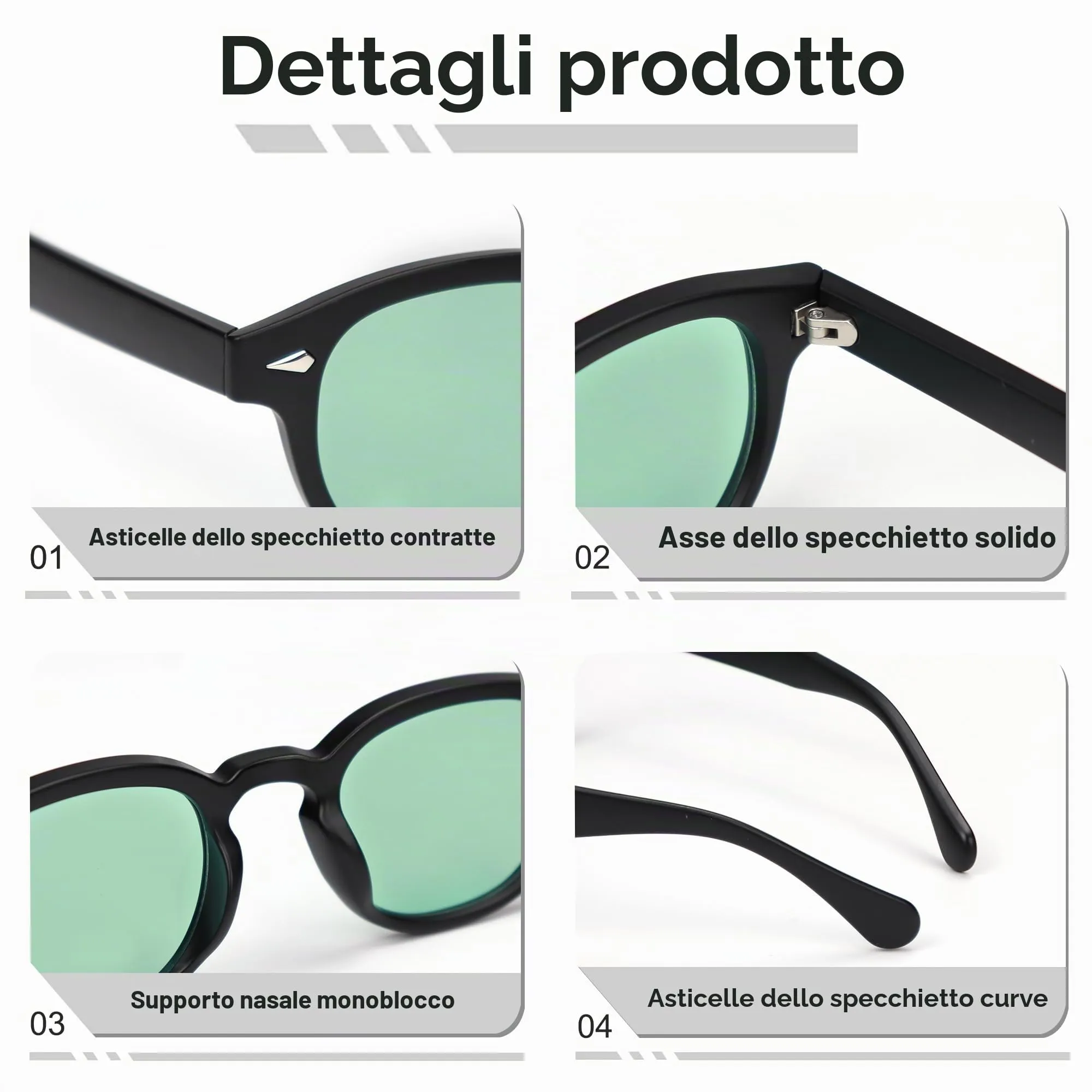 LHSDMOAT Occhiali da sole sportivi ovali vintage stile anni '70 UV400 da uomo e donna - immagine 5