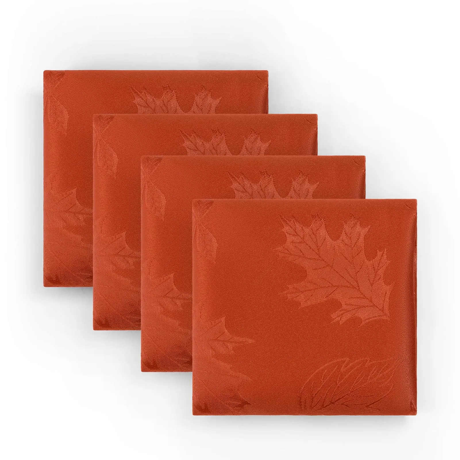 Softalker Set di 4 tovaglioli in tessuto jacquard autunnali, 50,8 x 50,8 cm, impermeabile, arancione bruciato - immagine 2