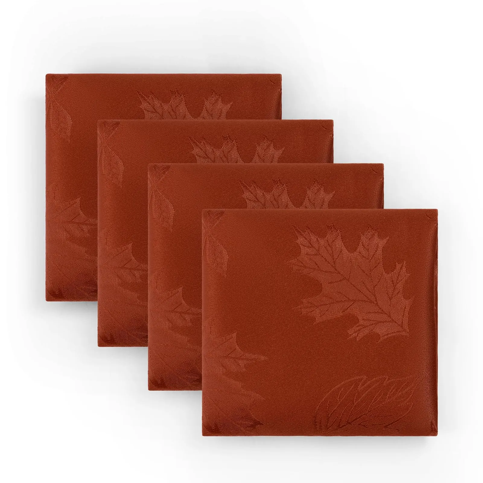 Softalker Tovaglioli in Jacquard Autunnale, 50 x 50 cm, Set da 4, Color Ruggine - immagine 2