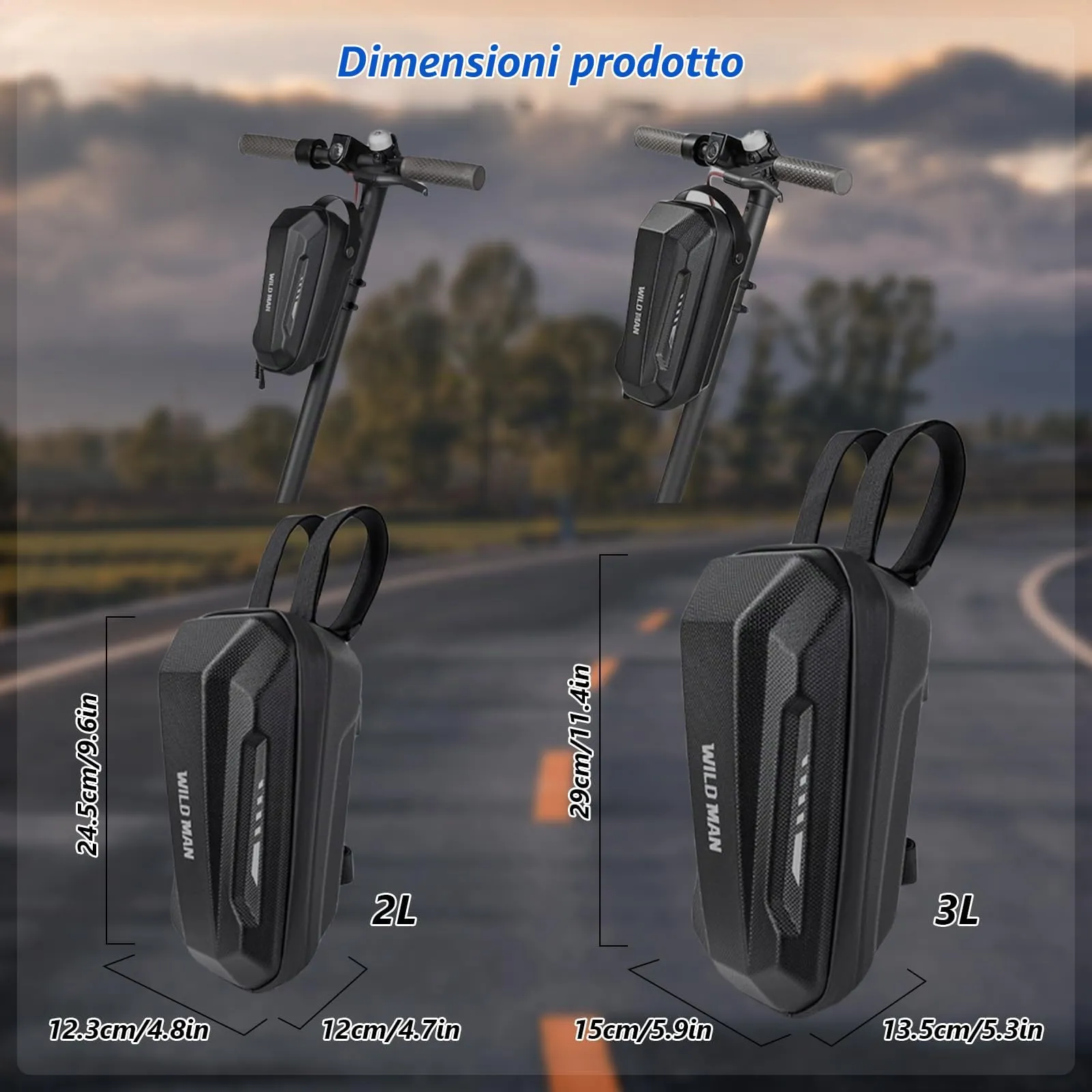 flintronic Borsa per Monopattino Elettrico, 2L Impermeabile per Manubrio, Compatibile con Xiaomi, Ducati, Ninebot ES1/ES2/ES3/ES4 - immagine 2