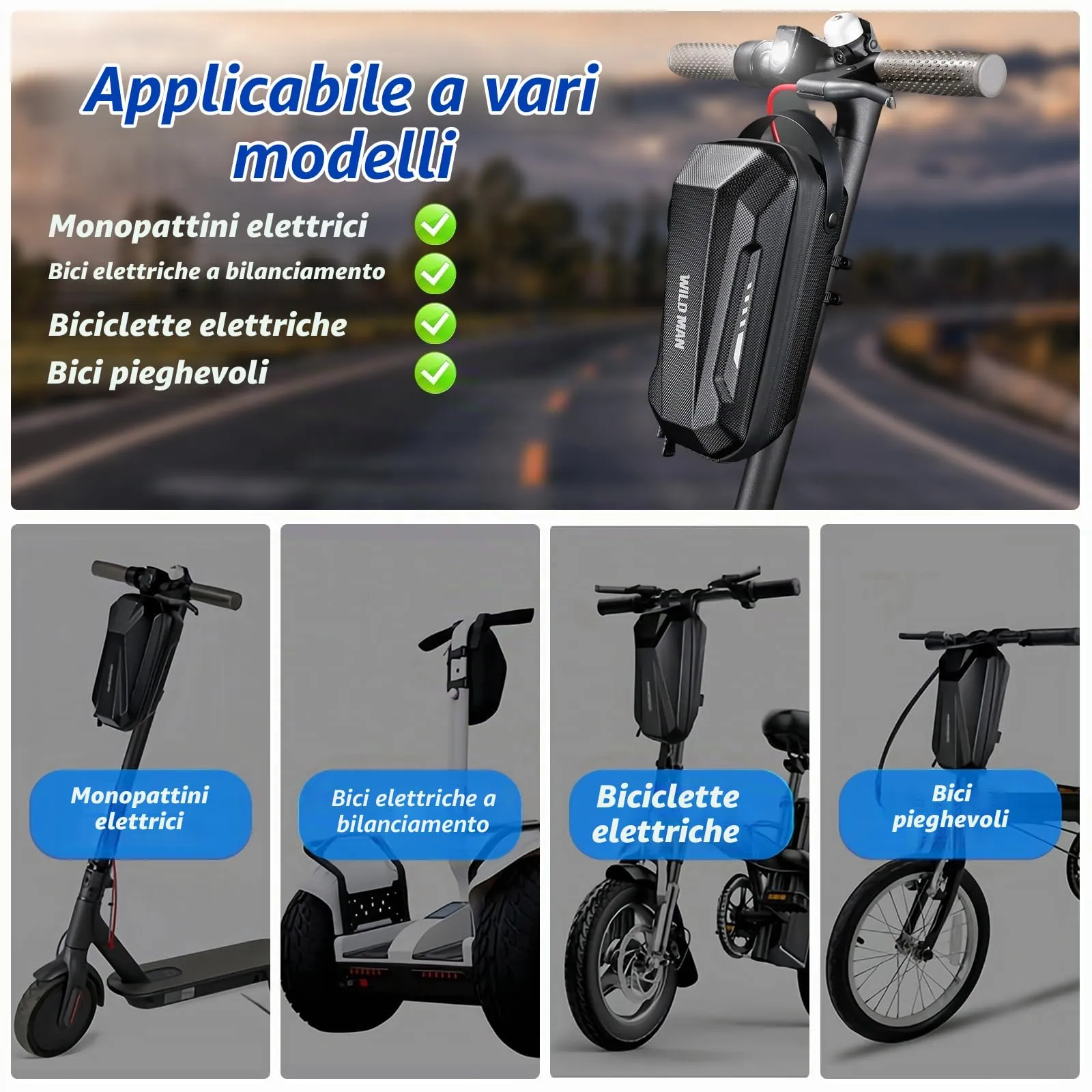 flintronic Borsa per Monopattino Elettrico, 2L Impermeabile per Manubrio, Compatibile con Xiaomi, Ducati, Ninebot ES1/ES2/ES3/ES4 - immagine 8