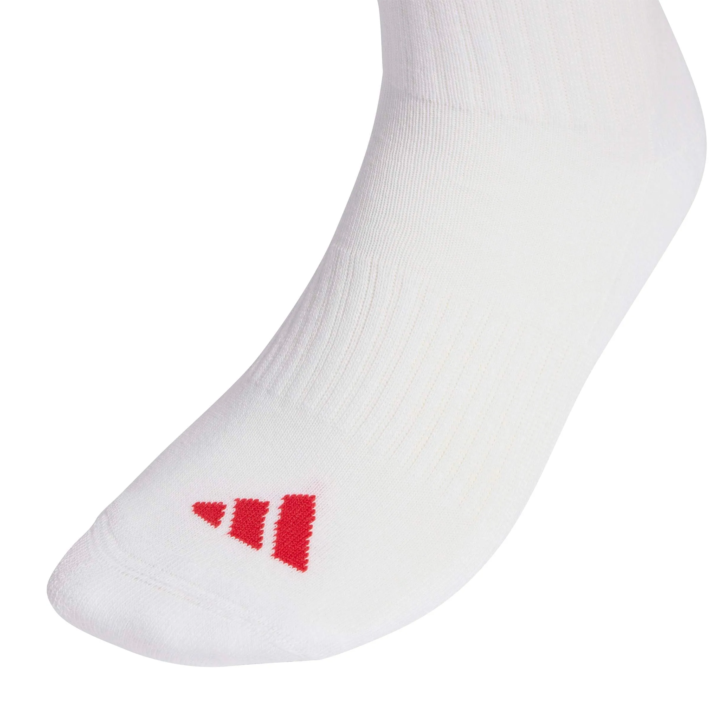 adidas 3Stripes Cushioned Sportswear Crew Socks, 3 Pair Pack, Team Dark Green/White/Better Scarlet, 45-48 - immagine 2