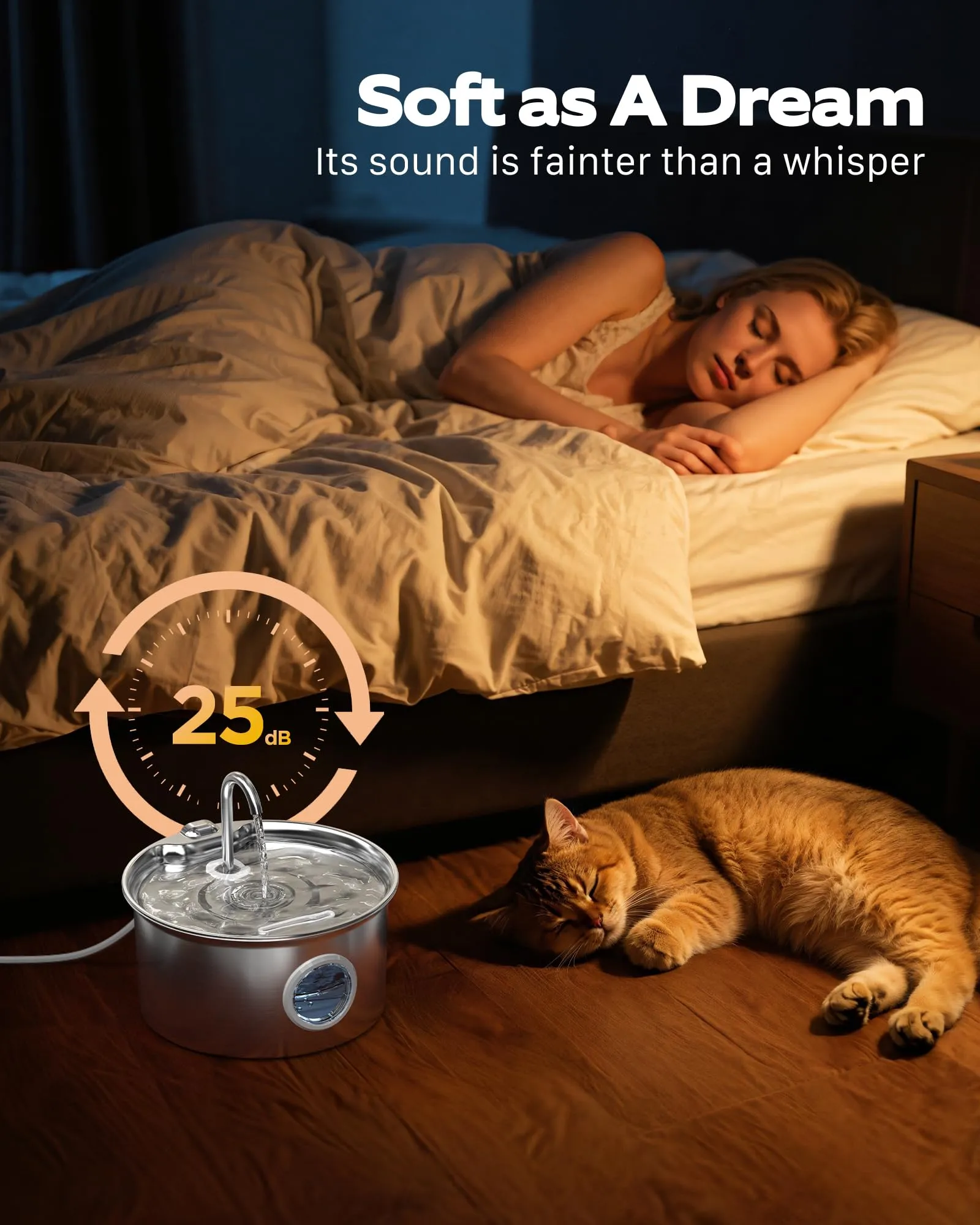 ATMZIQXR Fontanella per Gatti in Acciaio Inox 2.6L con 6 Filtri e 3 Spugne - immagine 8