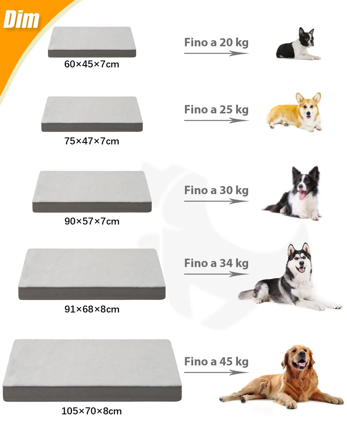 KSIIA Cuccia Ortopedica per Cane Interno, Cuscino Taglia Media, 73x45cm - immagine 6