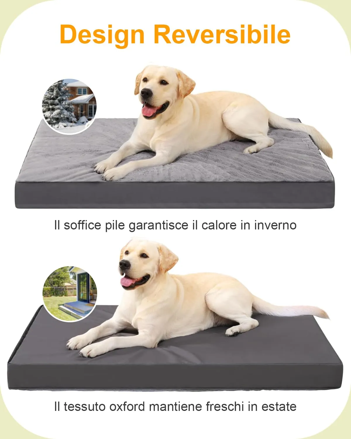 KSIIA Cuccia Ortopedica per Cane, Cuscino Taglia Grande, 119x73cm - immagine 4
