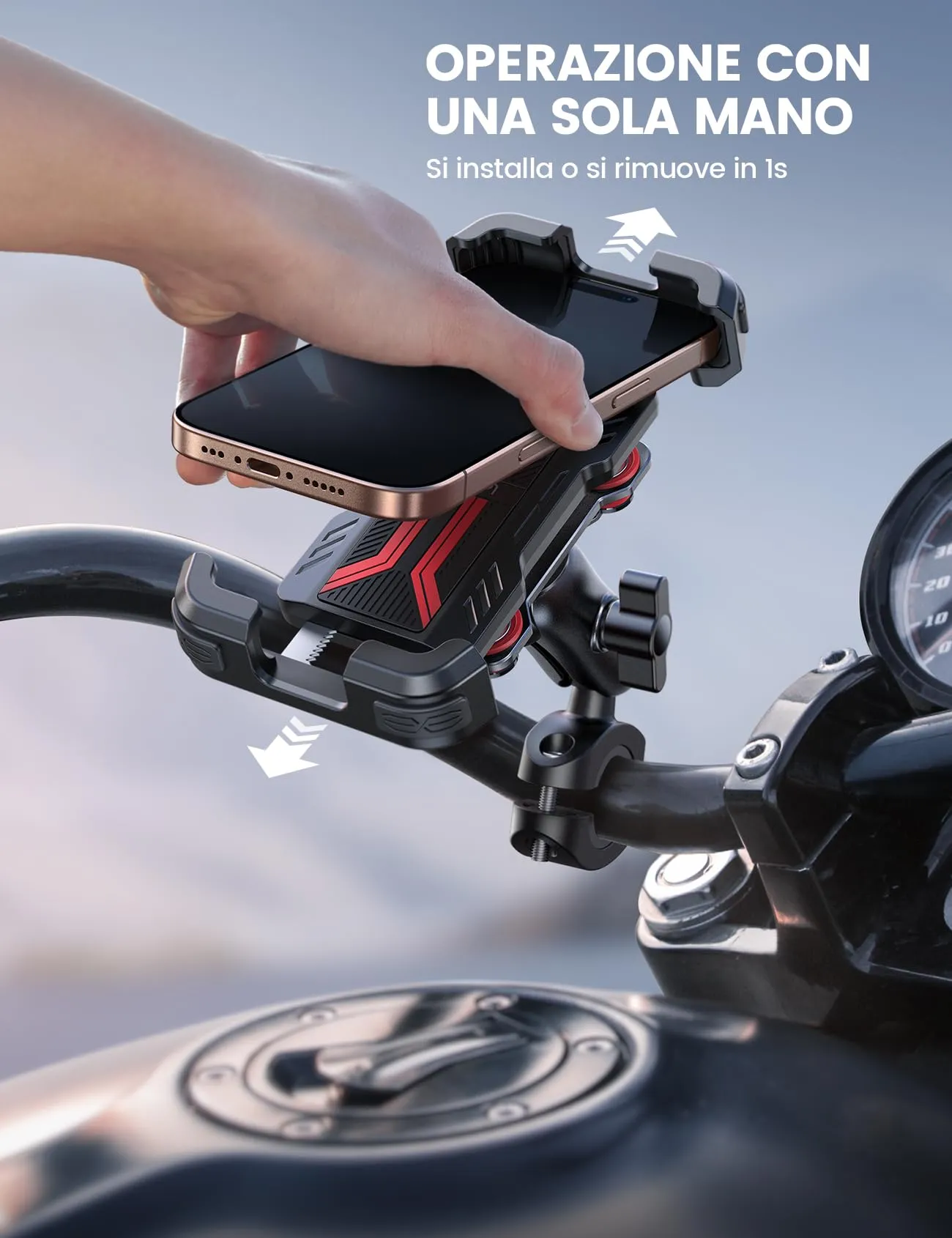 Lamicall Supporto Telefono Moto Antifurto con Doppio Antivibrazione - immagine 6