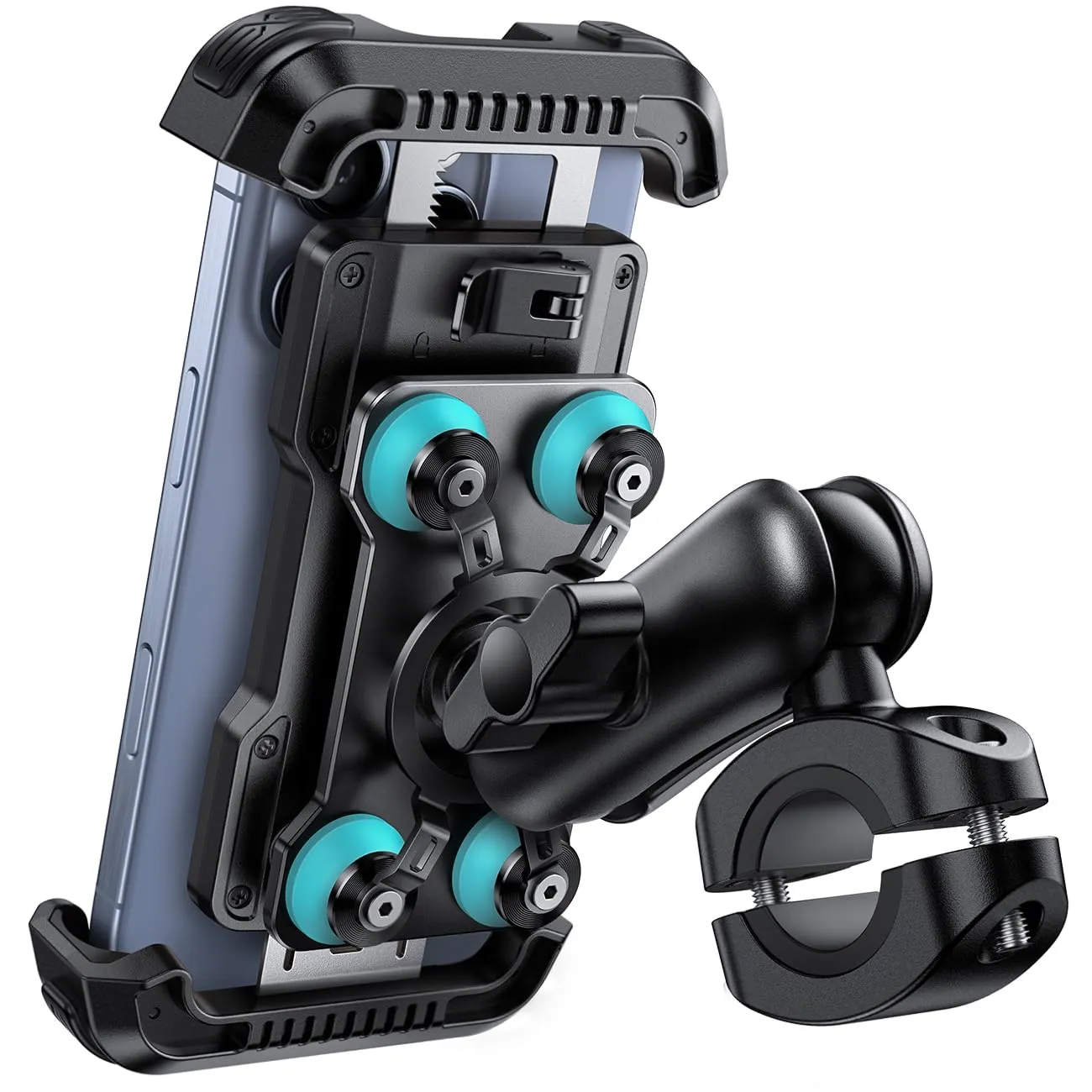 Lamicall Supporto Telefono Moto Antifurto con Doppio Antivibrazione, 4,7-6,7 Zoll, Blu - immagine 1