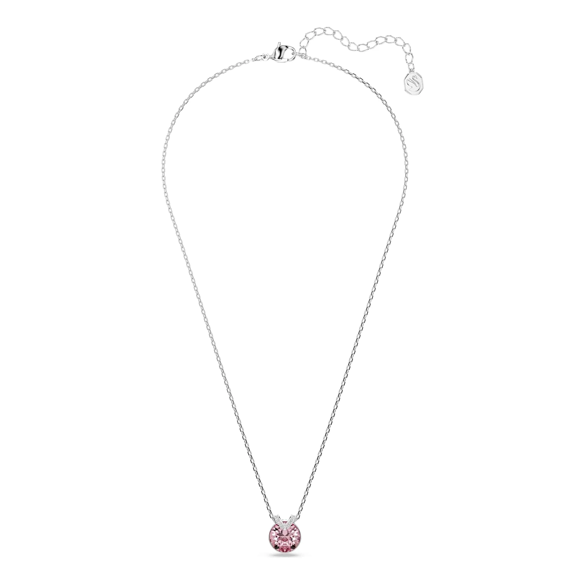 Swarovski Bella V Collana Pendente con Cristalli Rosa, Placcatura in Tonalità Rodio, 38-43 cm - immagine 2