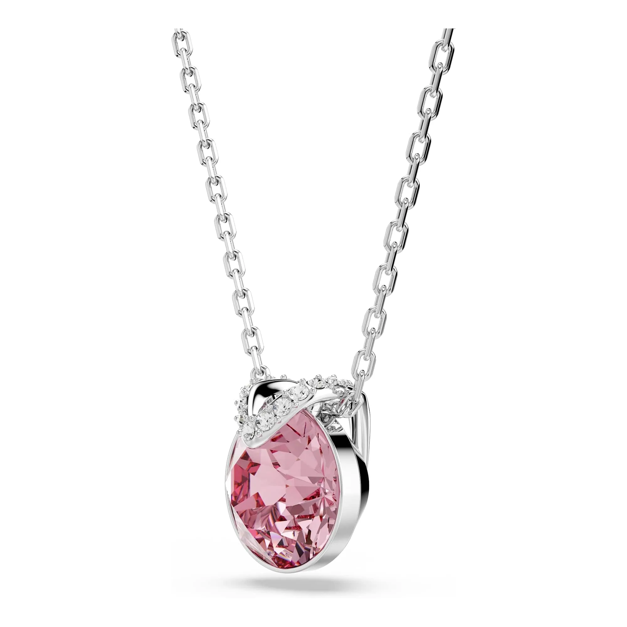 Swarovski Bella V Collana Pendente con Cristalli Rosa, Placcatura in Tonalità Rodio, 38-43 cm - immagine 3