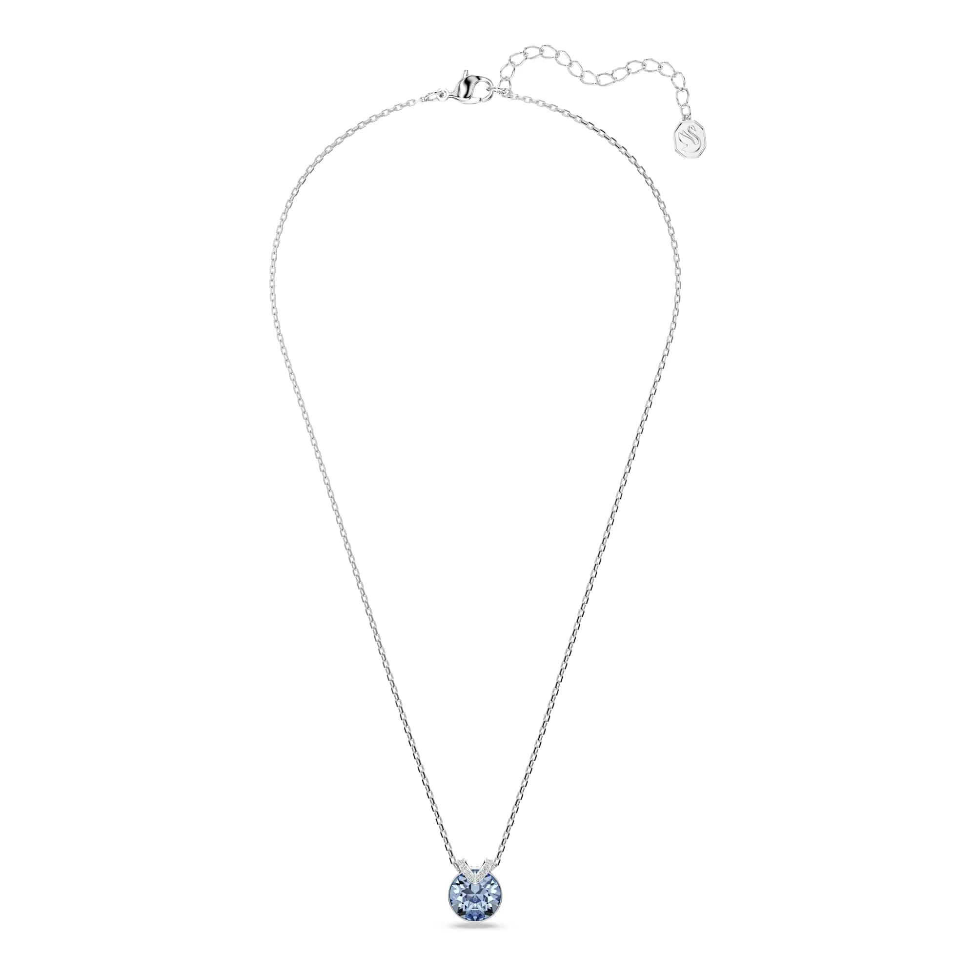 Swarovski Bella V Collana Pendente con Cristalli Blu, Placcatura in Tonalità Rodio, 38-43 cm - immagine 2