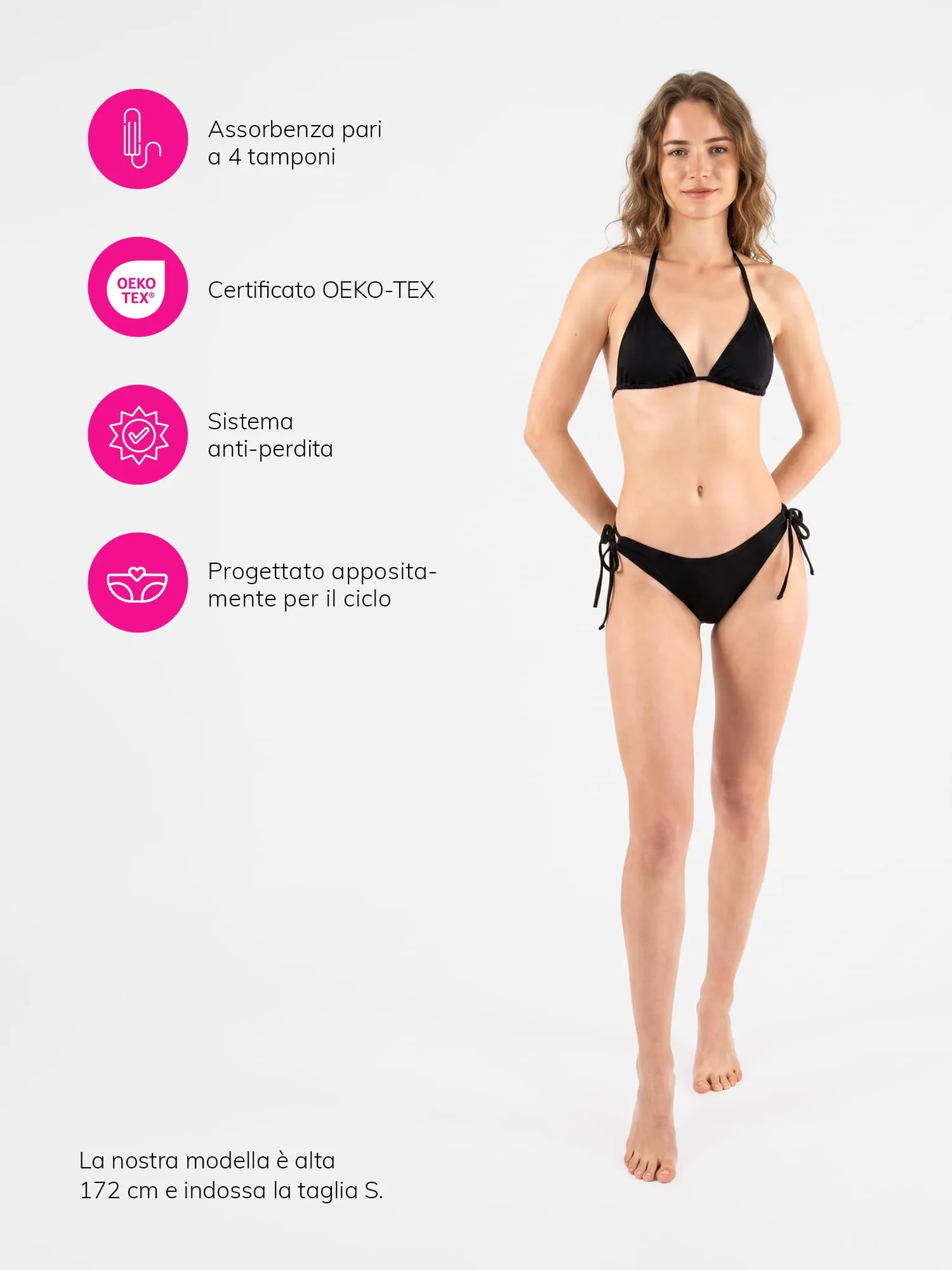MYLILY Slip Costume Mestruale Donna con Lacci, XXS - immagine 5