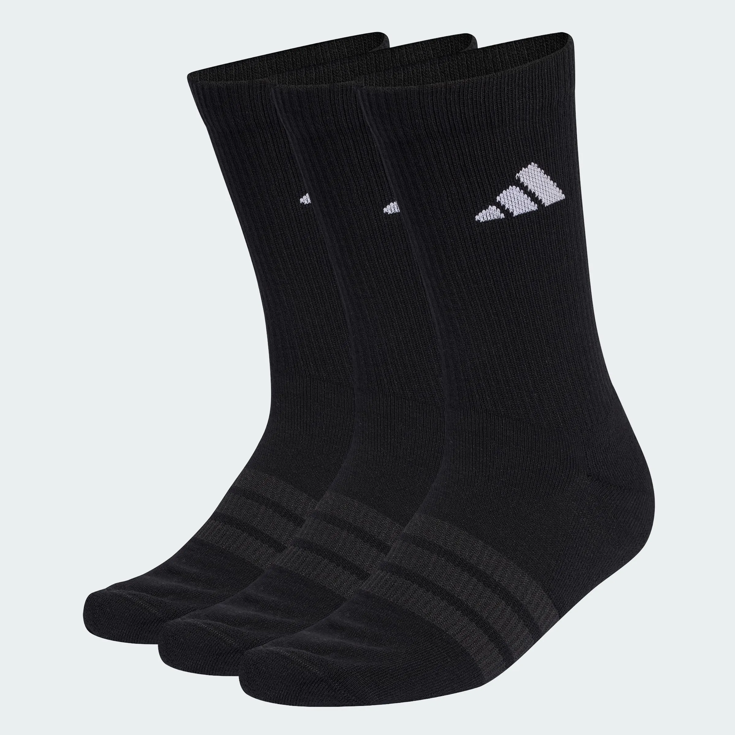 adidas Cushioned Sportswear Crew Socks, 3 Pair Pack, Black/Black/White, 45-48 - immagine 3