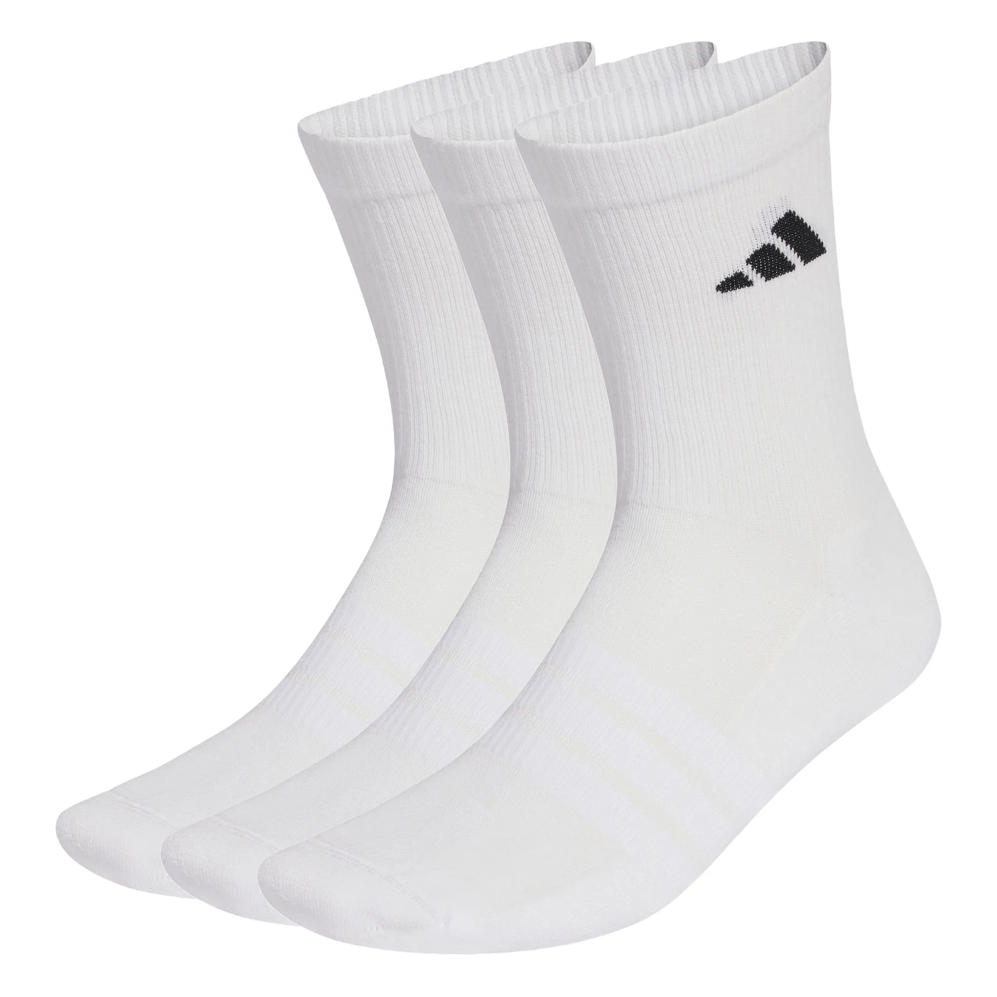 adidas Cushioned Sportswear Crew Socks, 3 Pair Pack, White/White/Black, 34-36 - immagine 5