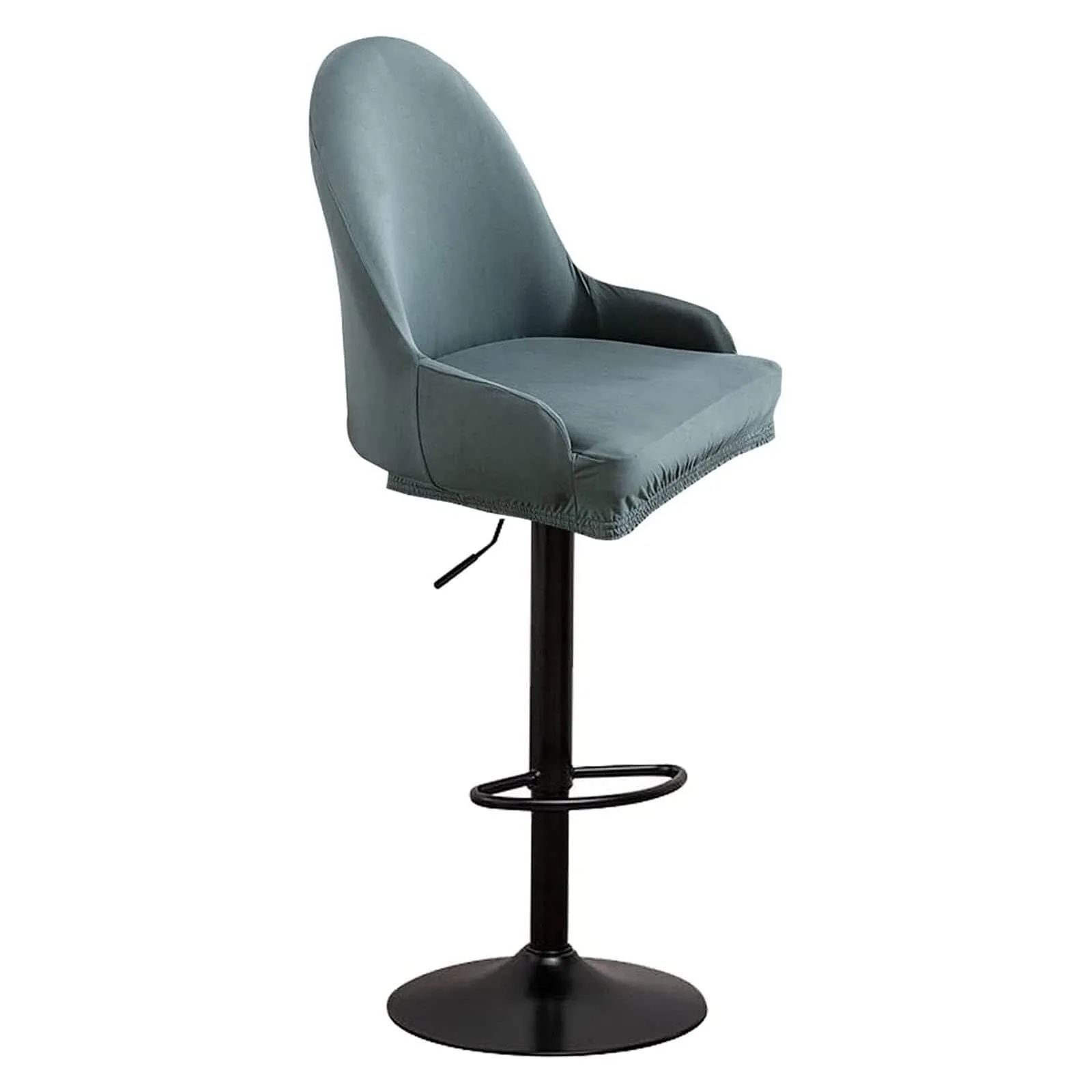 WWQQKJ Copri Sedie Bar Elasticizzati con Braccioli e Schienale per Sgabelli Girevoli, Dark Green, 2pcs - immagine 1