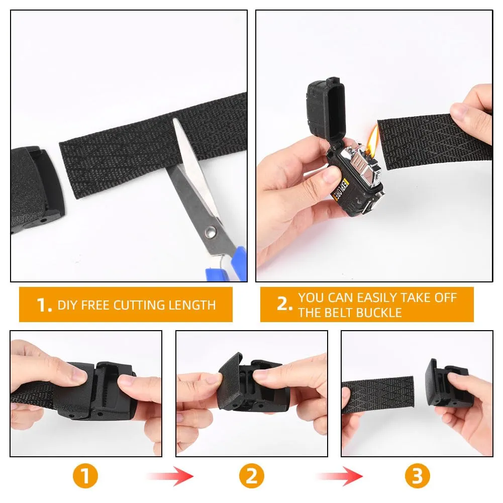 Aomig Cintura Tattica in Nylon con Fibbia in Plastica, 1.42M, 2 Pezzi - immagine 3