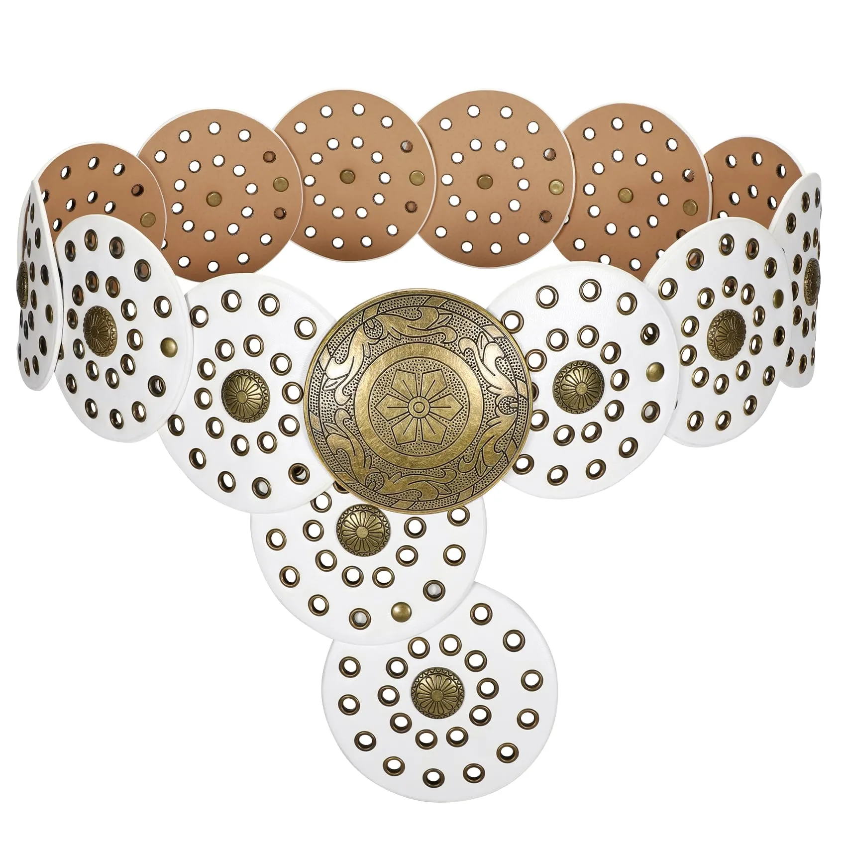 LEACOOLKEY Cintura Donna Boho Western in Pelle Concho per Vestiti e Jeans - immagine 1