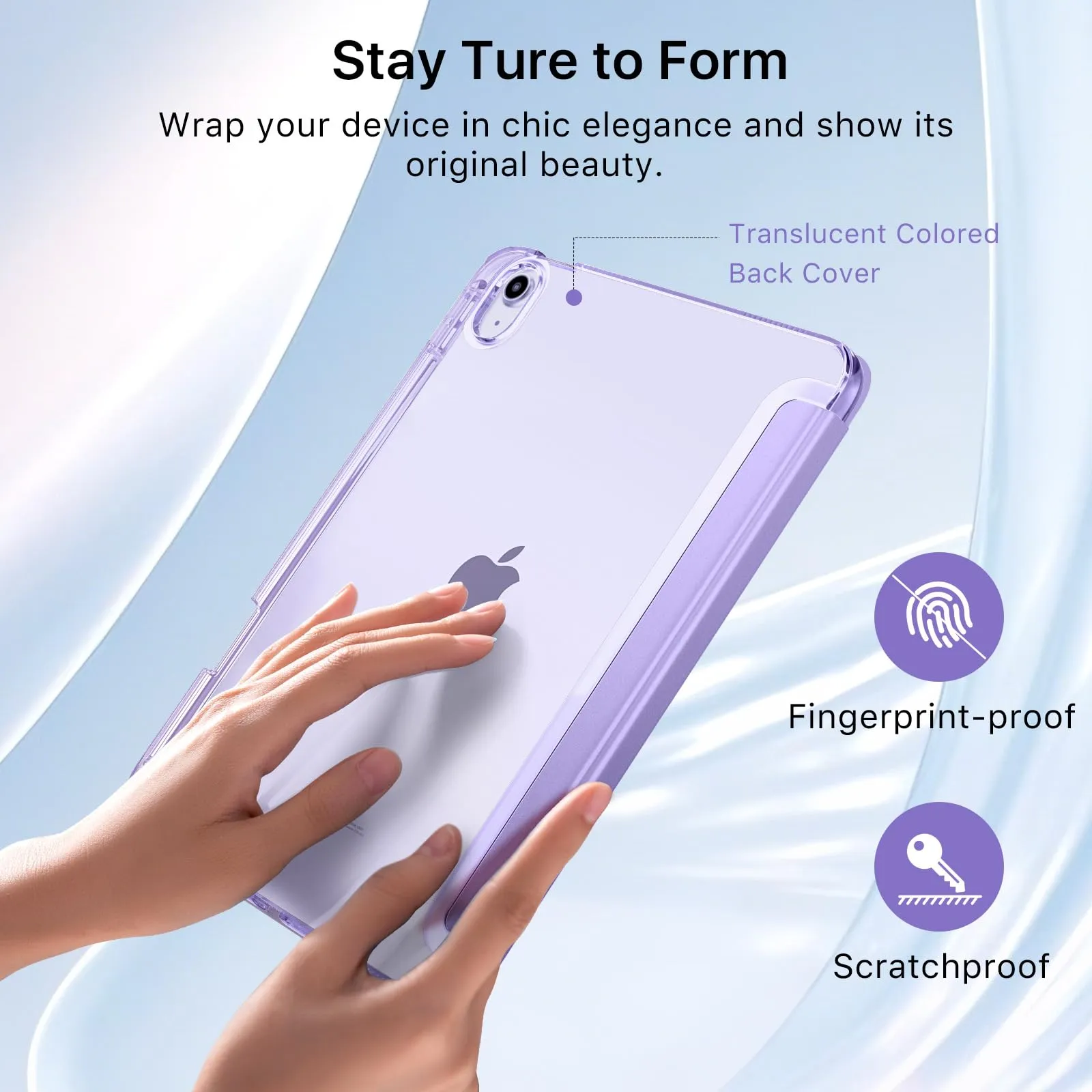 MoKo Cover per iPad Air 11 Pollici (M4/M3/M2) con Portapenna, Lilla - immagine 5