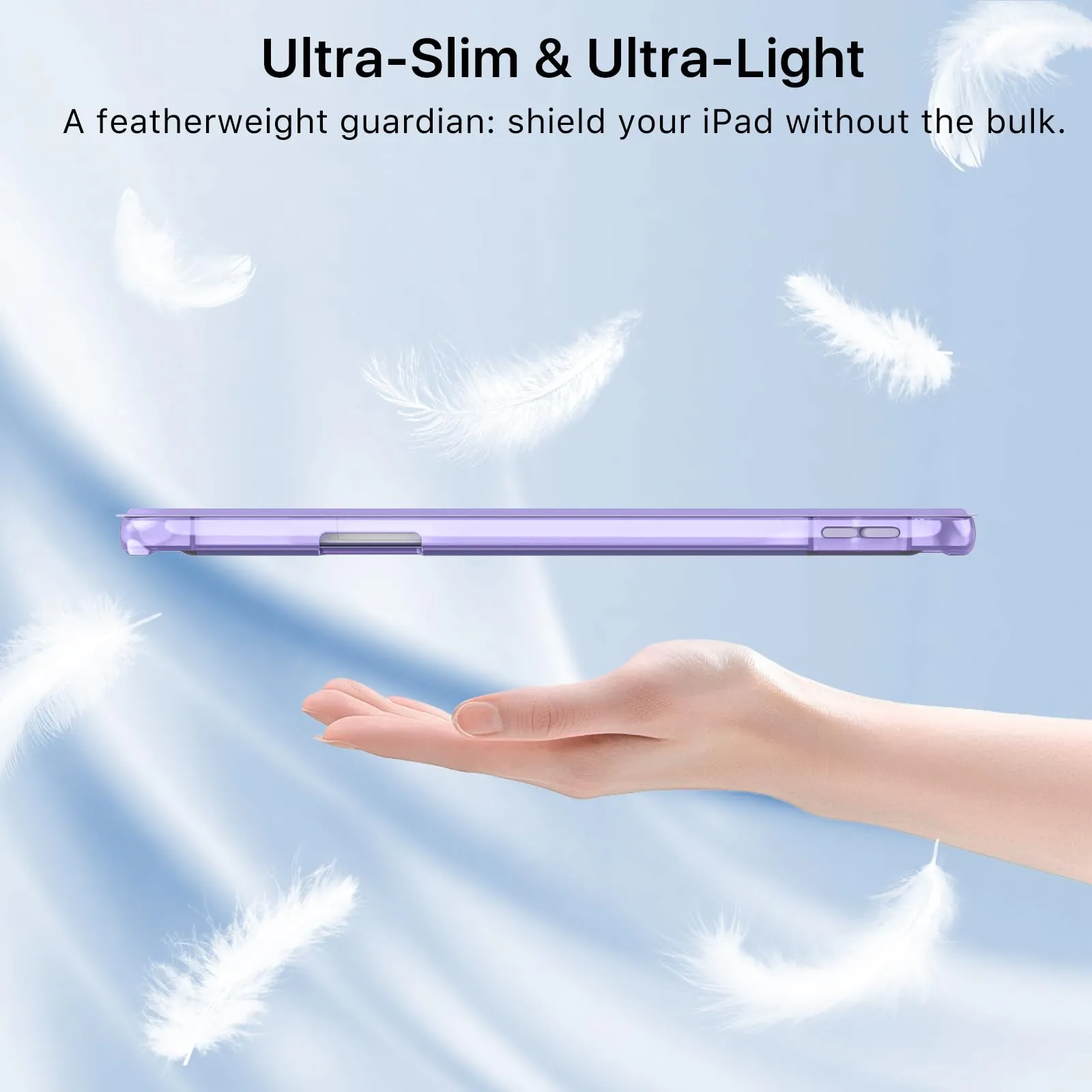MoKo Cover per iPad Air 11 Pollici (M4/M3/M2) con Portapenna, Lilla - immagine 8