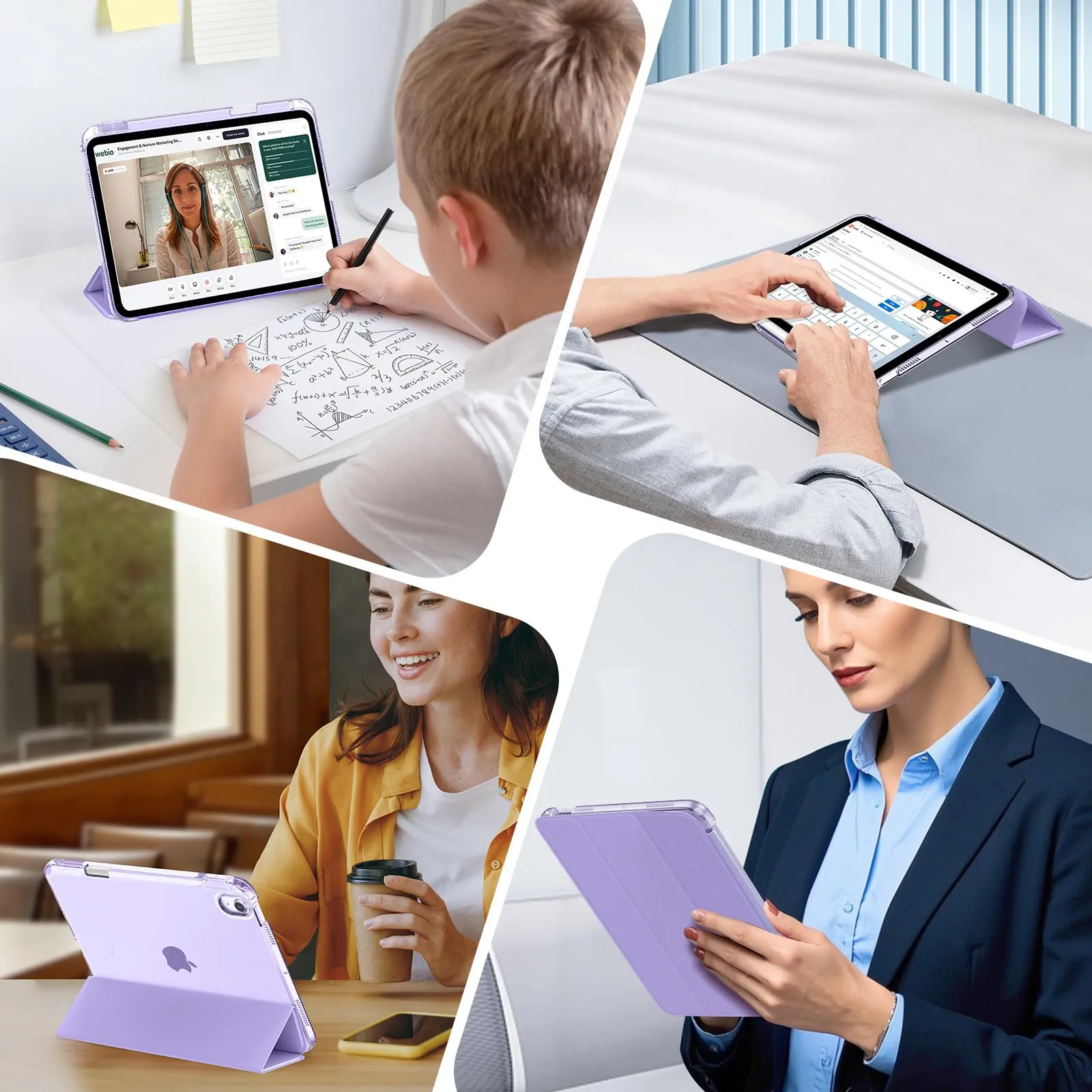 MoKo Cover per iPad Air 11 Pollici (M4/M3/M2) con Portapenna, Lilla - immagine 9