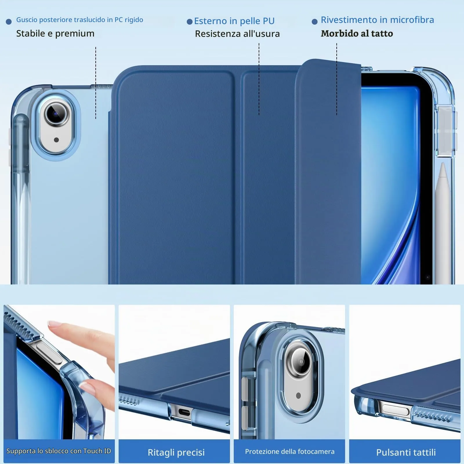 MoKo Cover per iPad Air 11 Pollici (M4/M3/M2) 2024/2025/2026 con Portapenna - immagine 3
