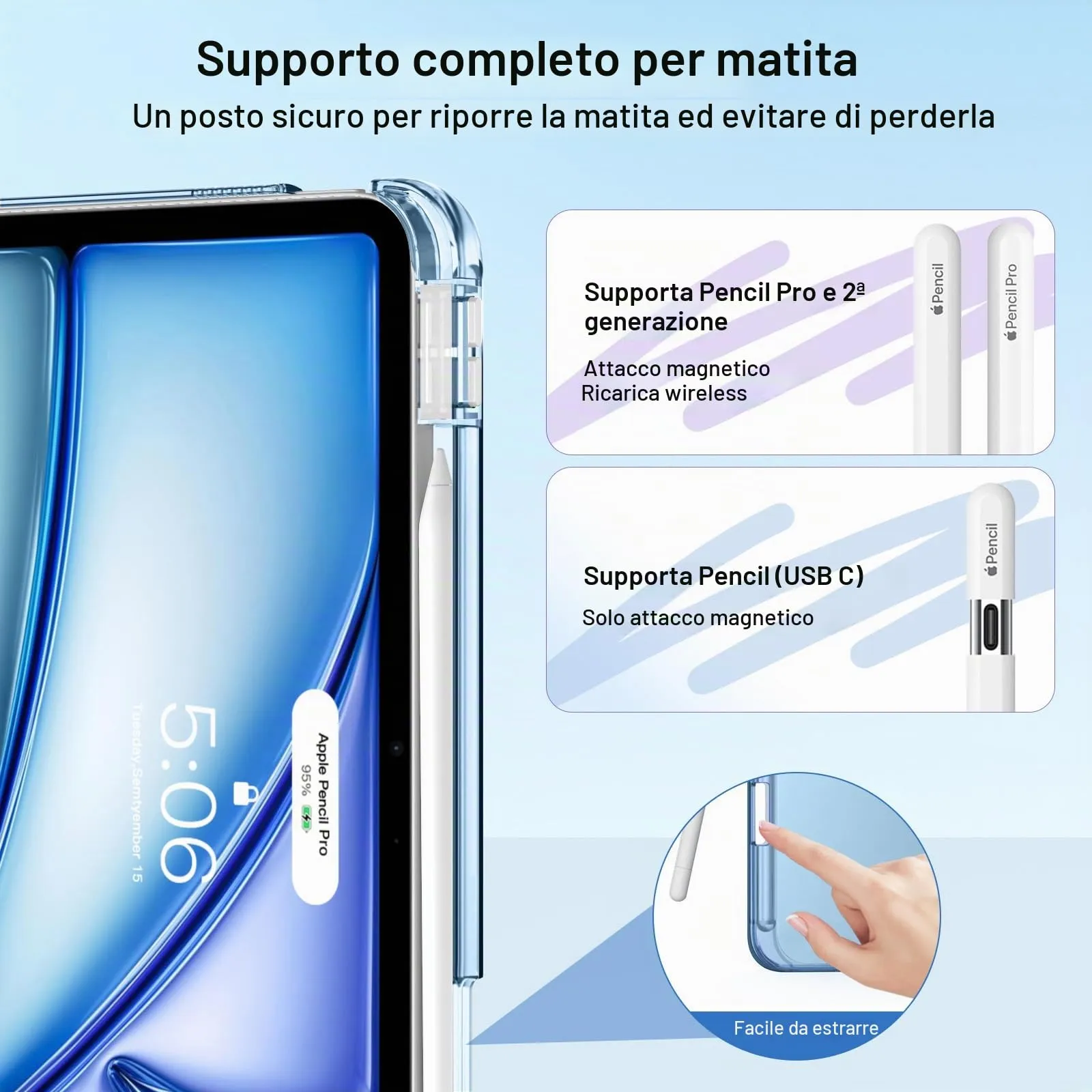 MoKo Cover per iPad Air 11 Pollici (M4/M3/M2) 2024/2025/2026 con Portapenna - immagine 6