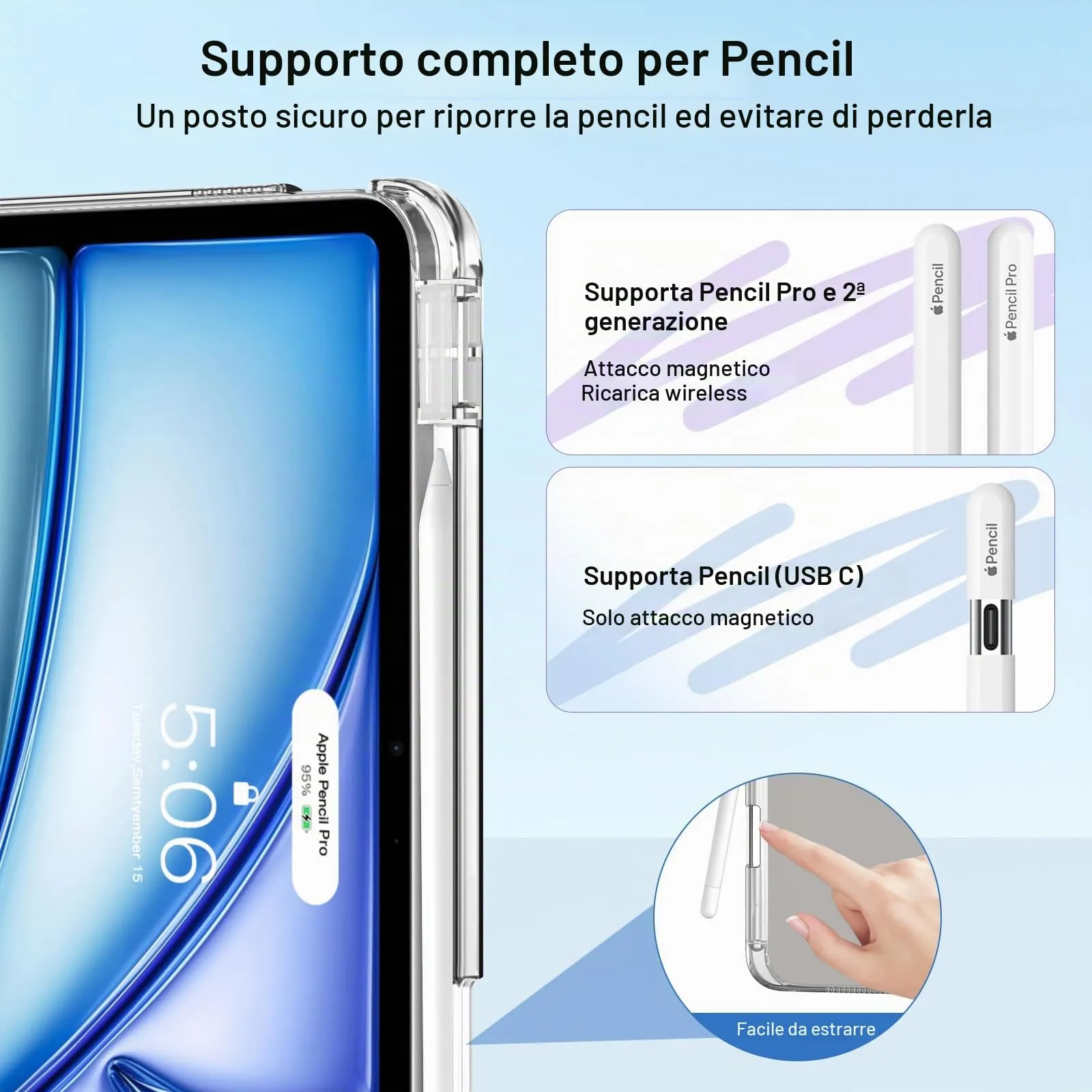 MoKo Cover per iPad Air 11 Pollici (M4/M3/M2) con Portapenna - immagine 6