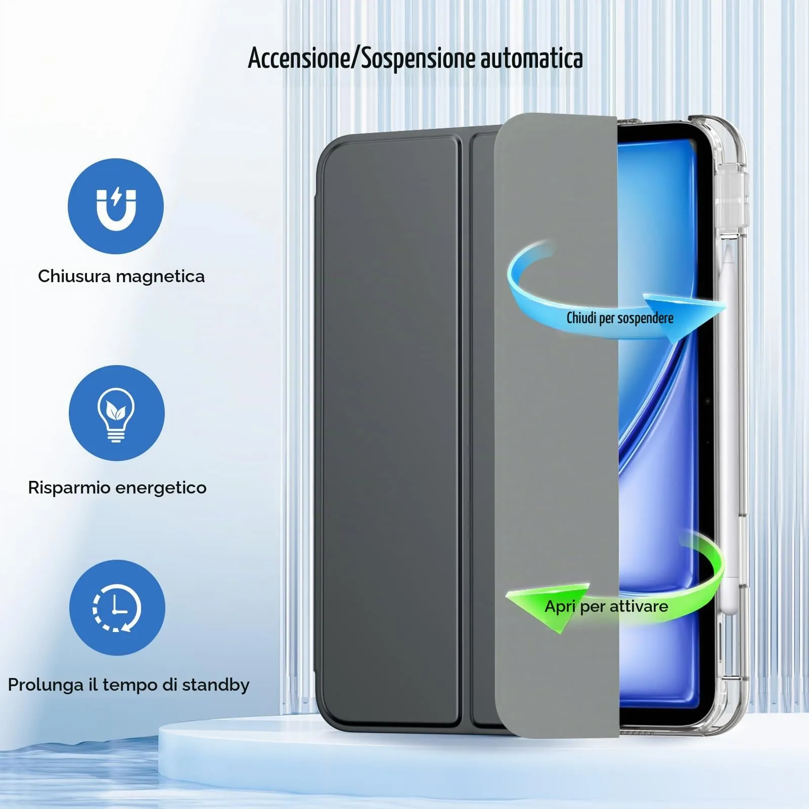 MoKo Cover per iPad Air 11 Pollici (M4/M3/M2) con Portapenna - immagine 7