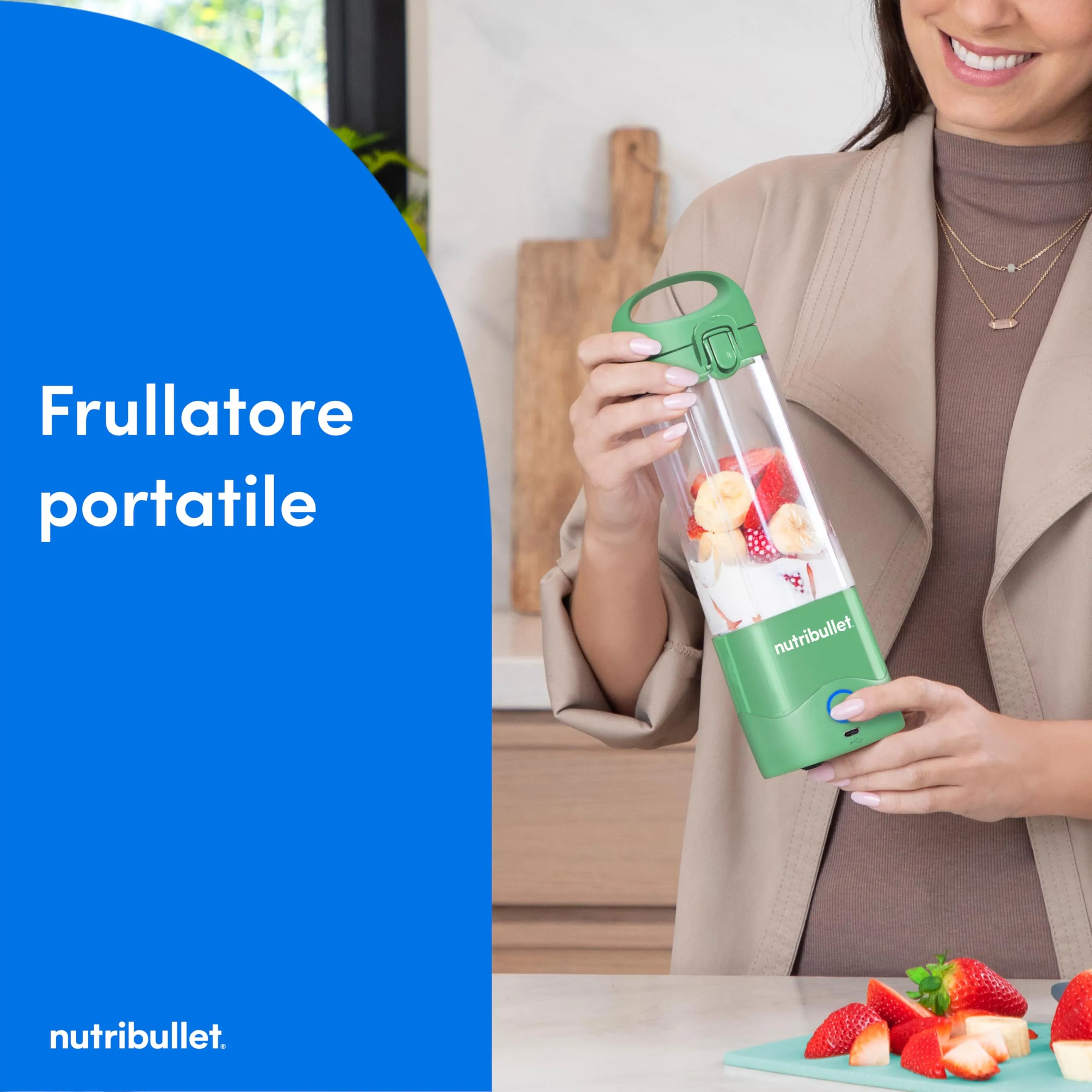 NutriBullet Portable Frullatore Portatile 475ml Verde Chiaro - immagine 2