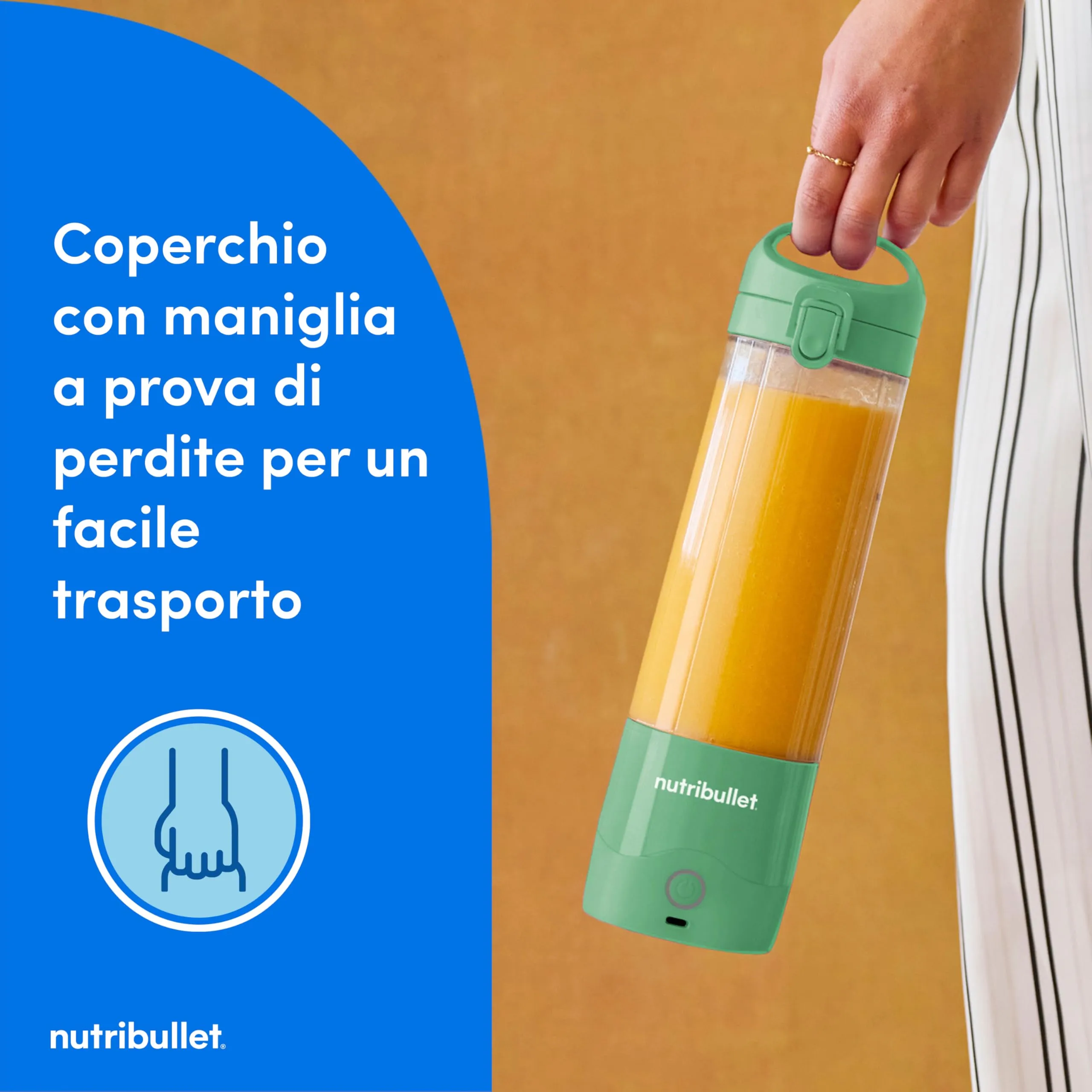 NutriBullet Portable Frullatore Portatile 475ml Verde Chiaro - immagine 4